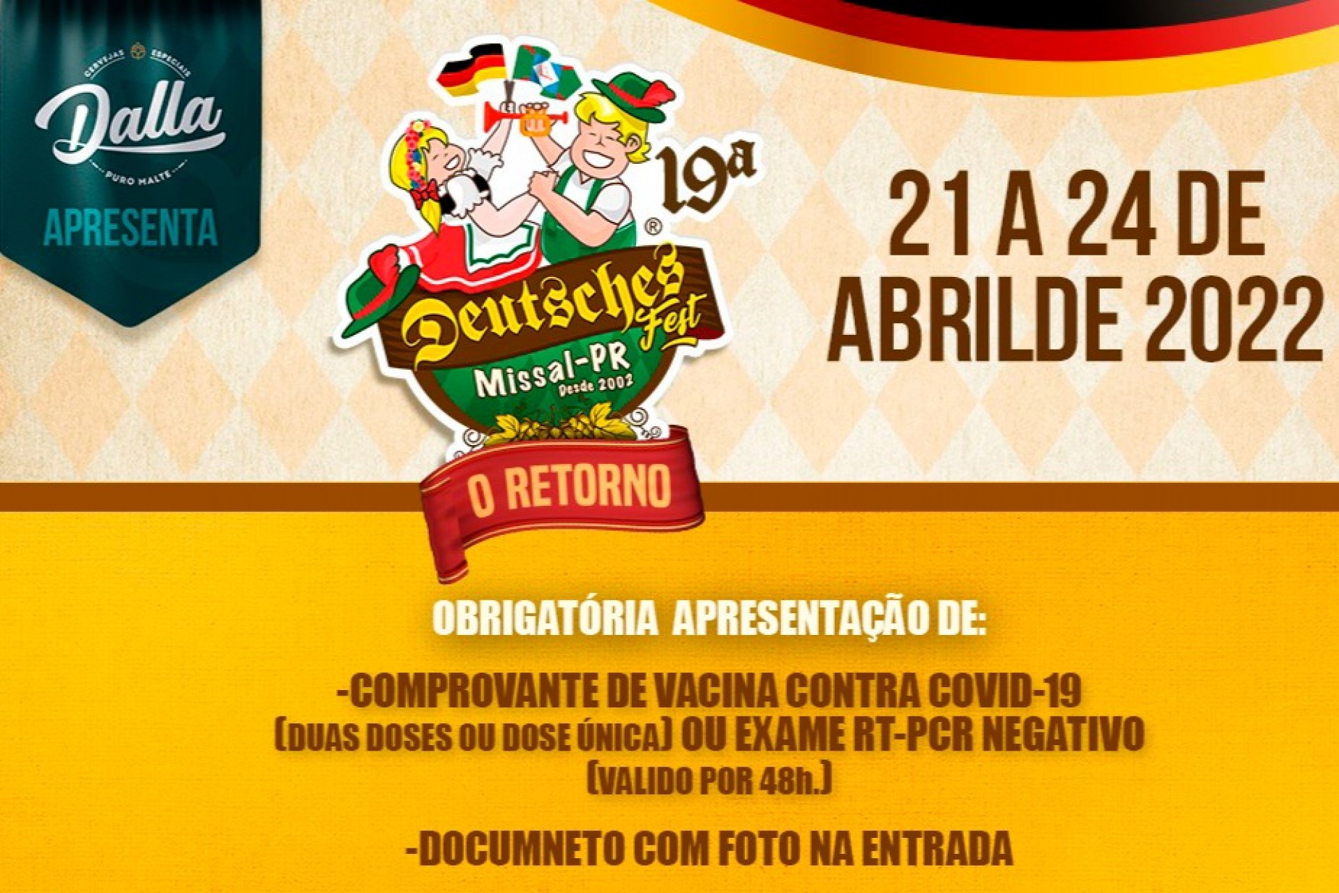 19ª Deutsches Fest: para participar será necessário comprovante de vacina da Covid-19