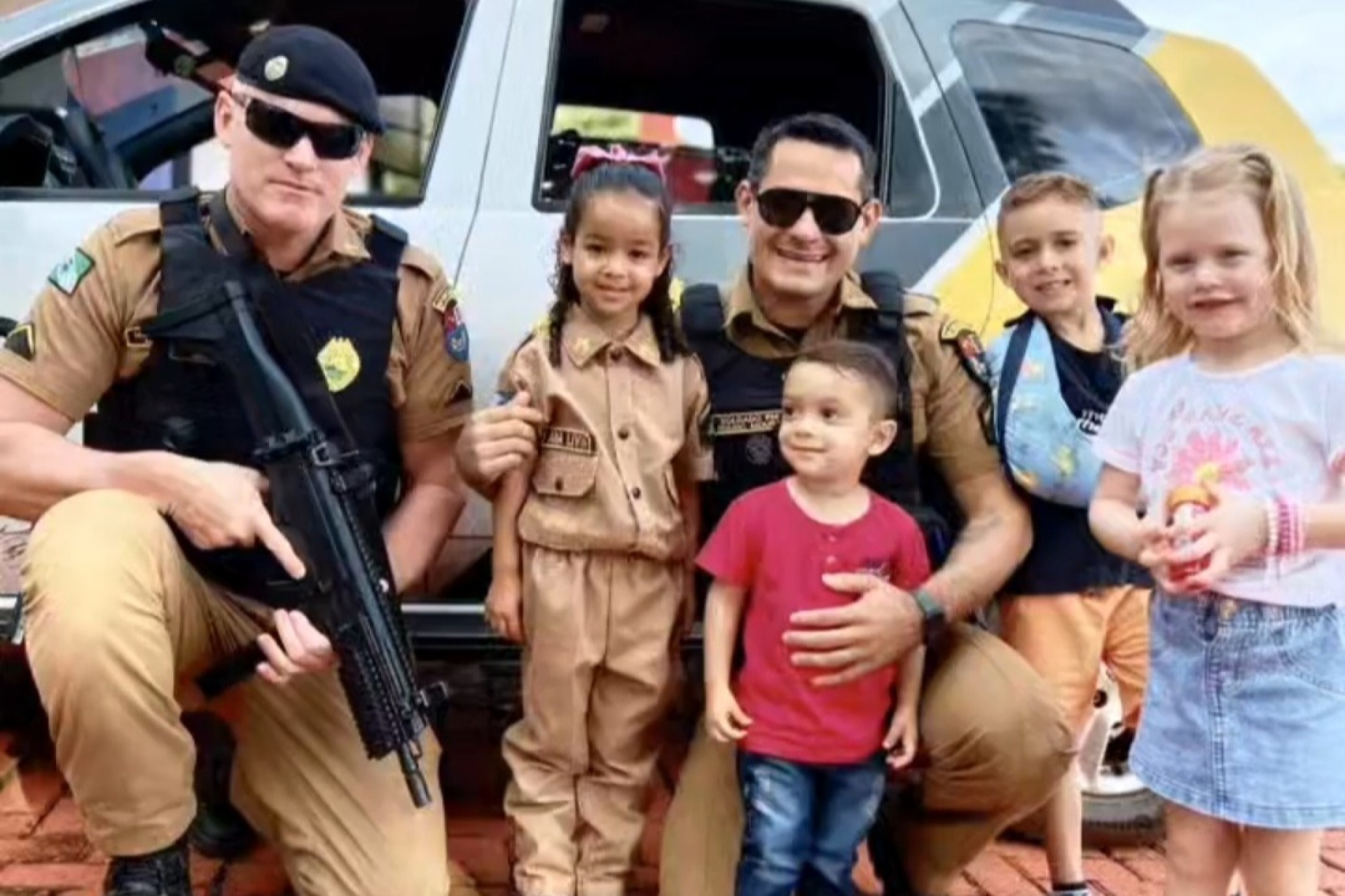 A pequena Ana Lívia que é fã da Polícia Militar recebeu um presente especial em Itaipulândia
