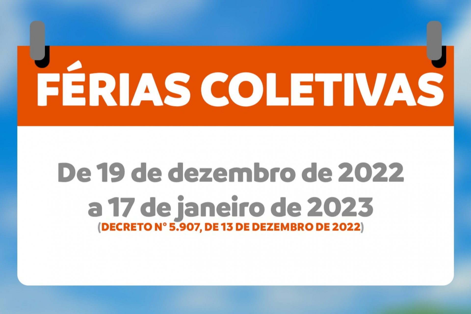 Administração Municipal de Missal decreta Férias Coletivas a partir de 19 de dezembro