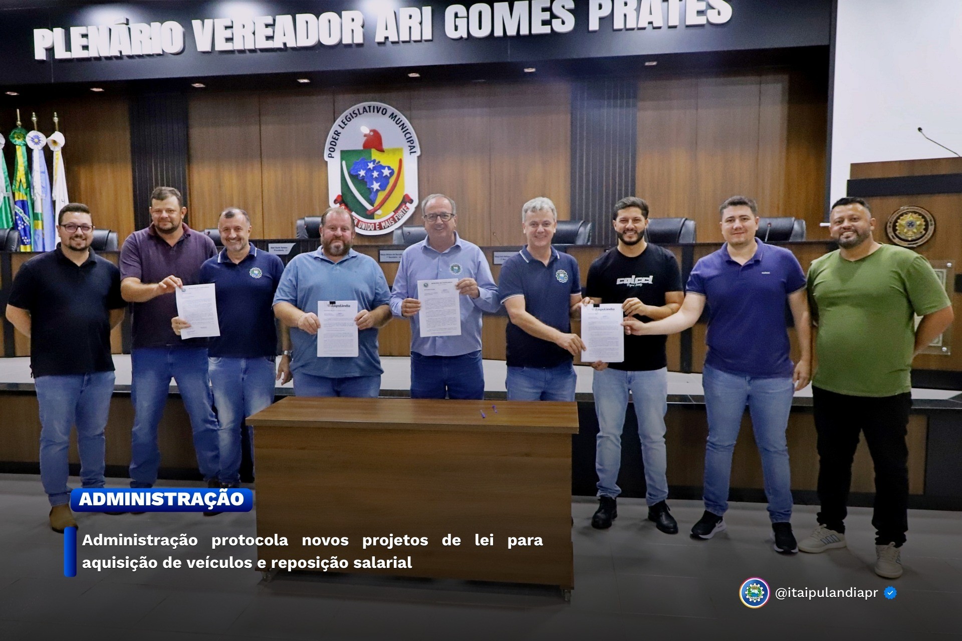 Administração protocola novos projetos de lei para aquisição de veículos e reposição salarial.