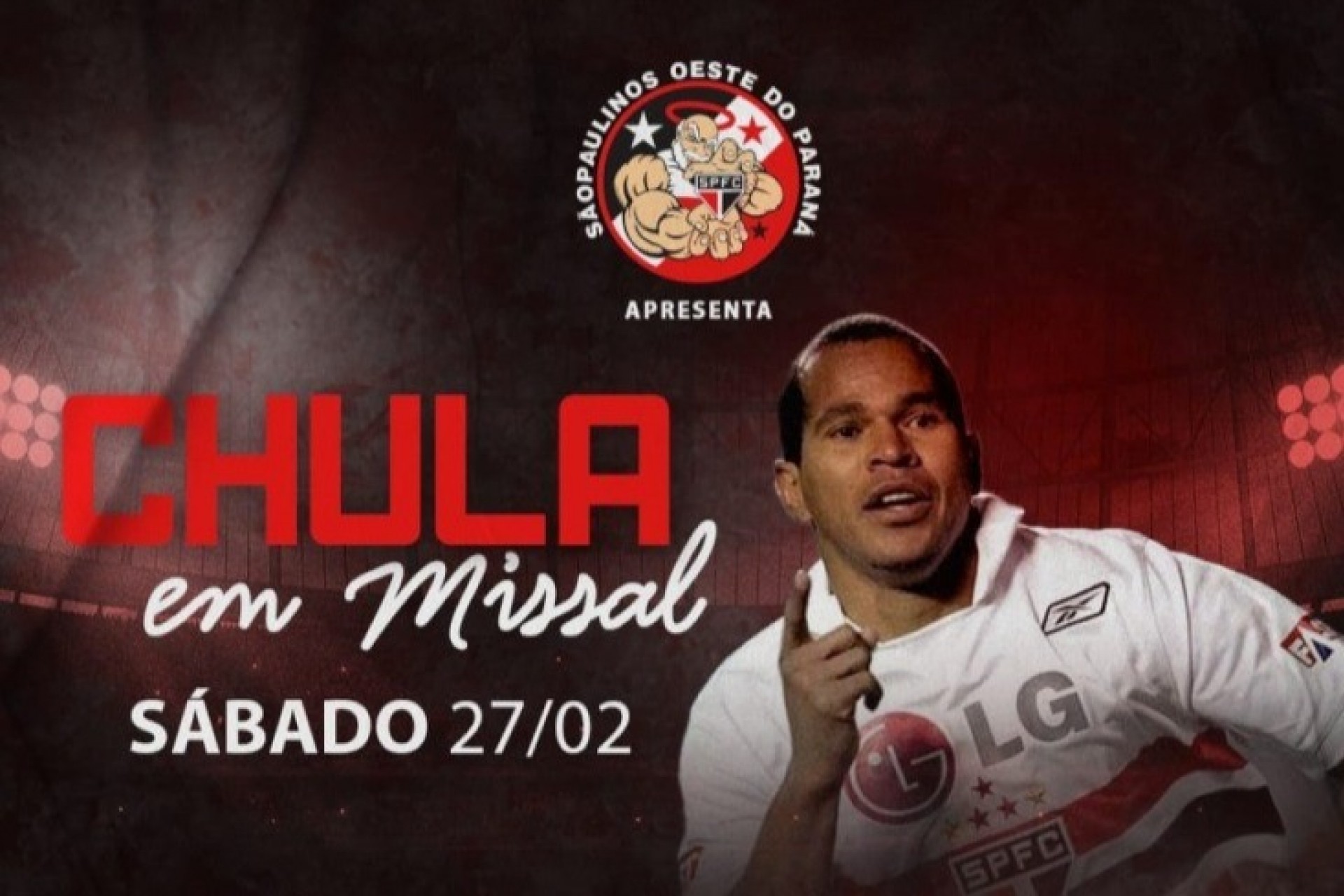 Aloísio Chulapa em Missal: Almoço beneficente terá presença do ex-jogador São-Paulino