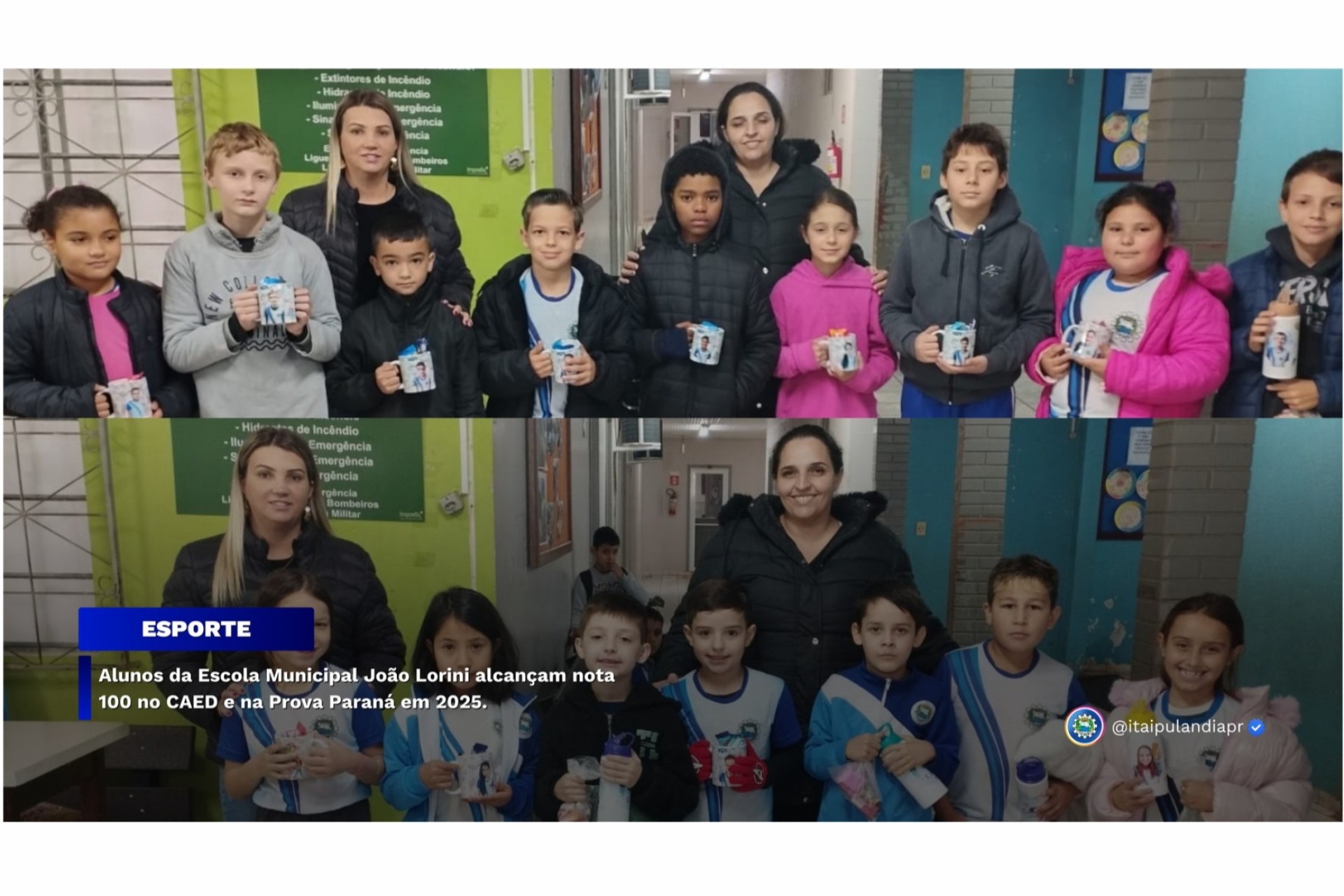 Alunos da Escola Municipal João Lorini alcançam nota 100 no CAED e na Prova Paraná em 2025