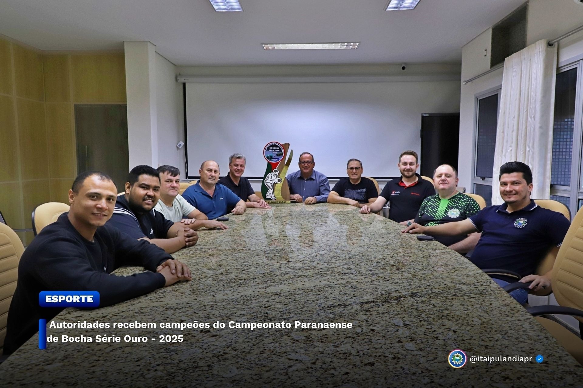Autoridades recebem campeões do Campeonato Paranaense de Bocha Série Ouro - 2025.