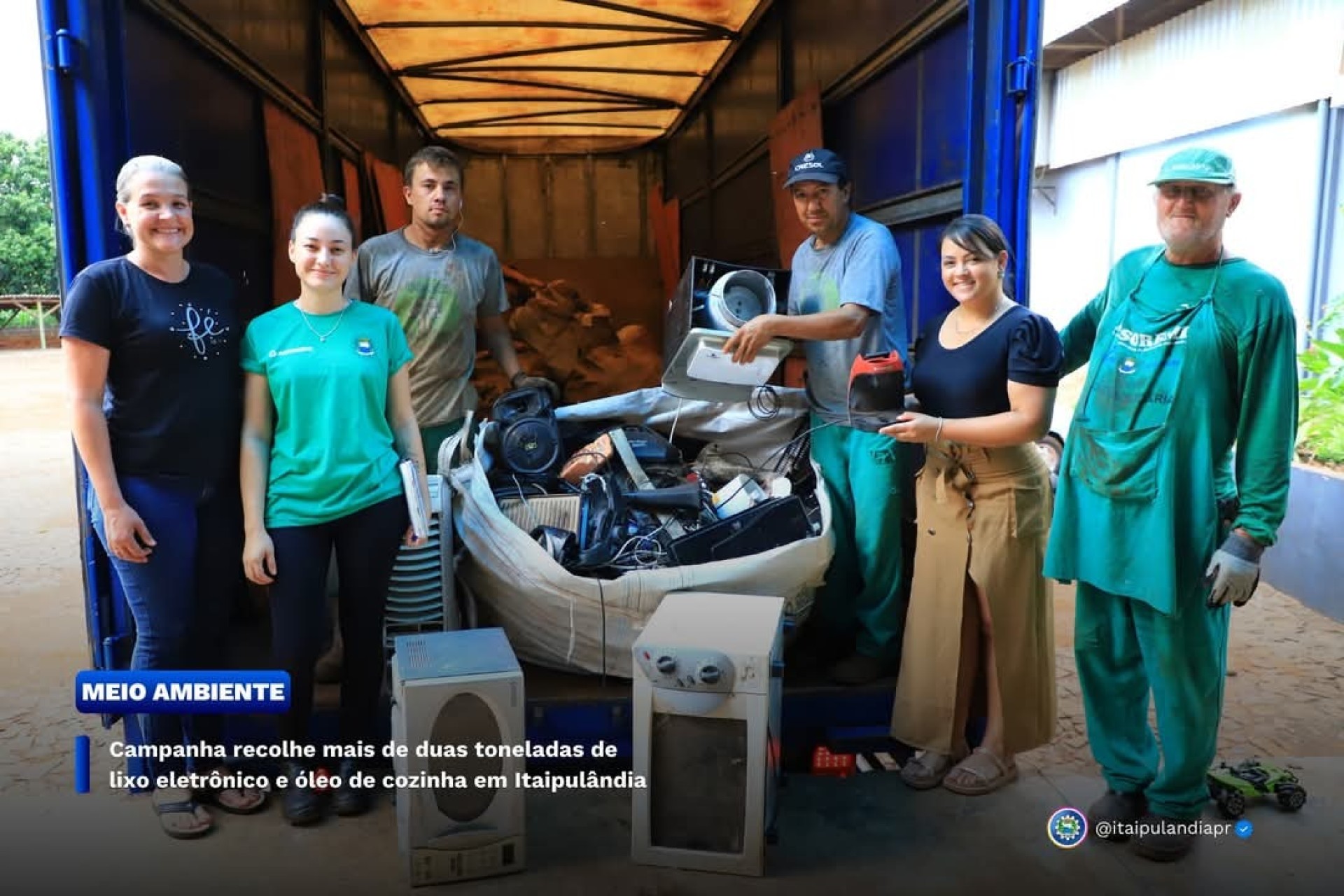 Campanha recolhe mais de duas toneladas de lixo eletrônico e óleo de cozinha em Itaipulândia