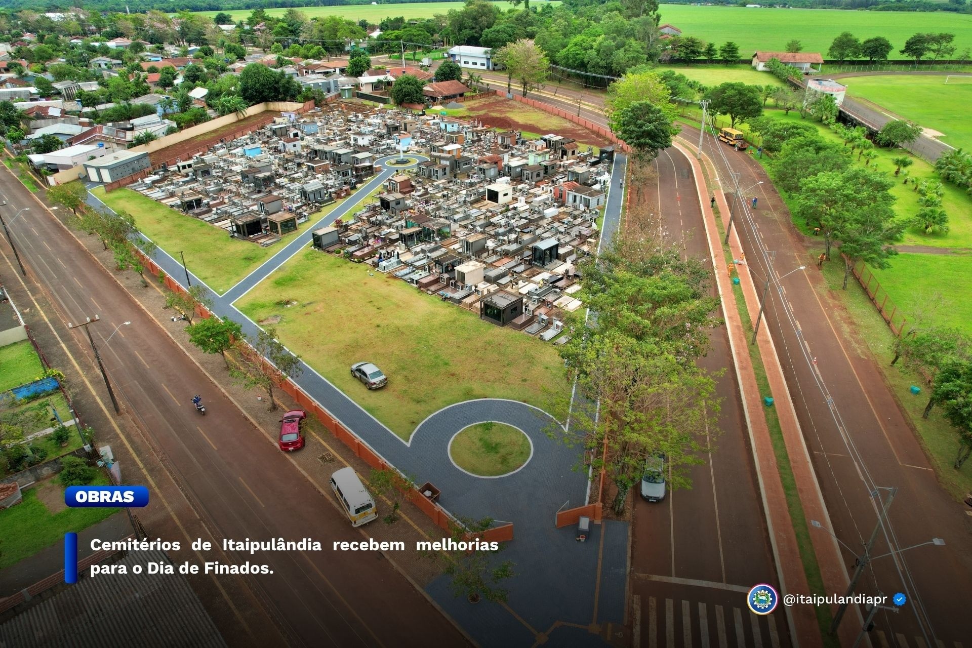 Cemitérios de Itaipulândia recebem melhorias para o Dia de Finados.