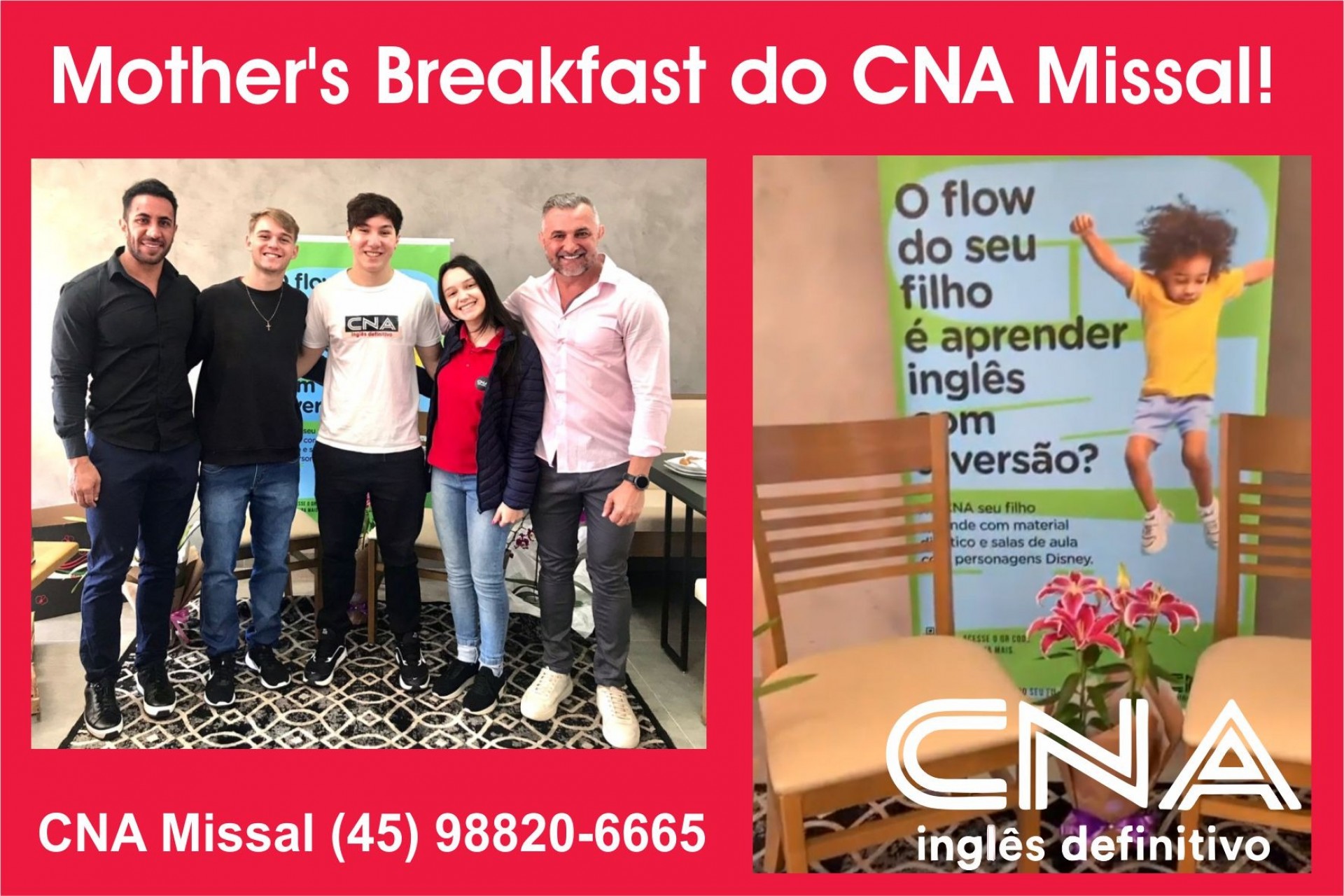 CNA idiomas homenagea Mães com café da manhã em Missal