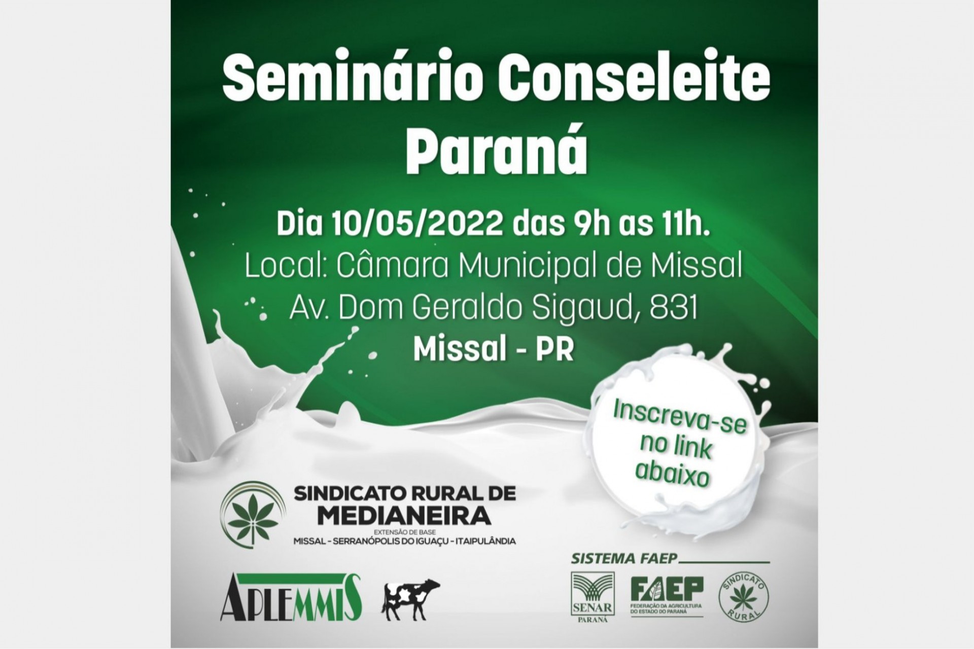 EM MISSAL DIA 10: Conseleite-PR promove seminários regionais para detalhar metodologia