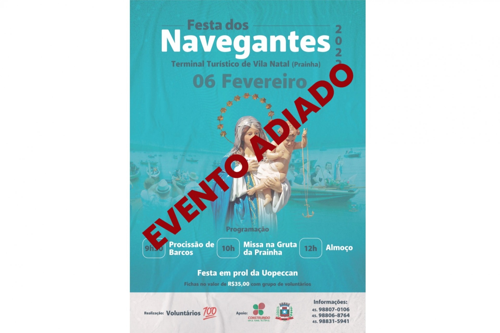 Festa dos Navegantes adiada