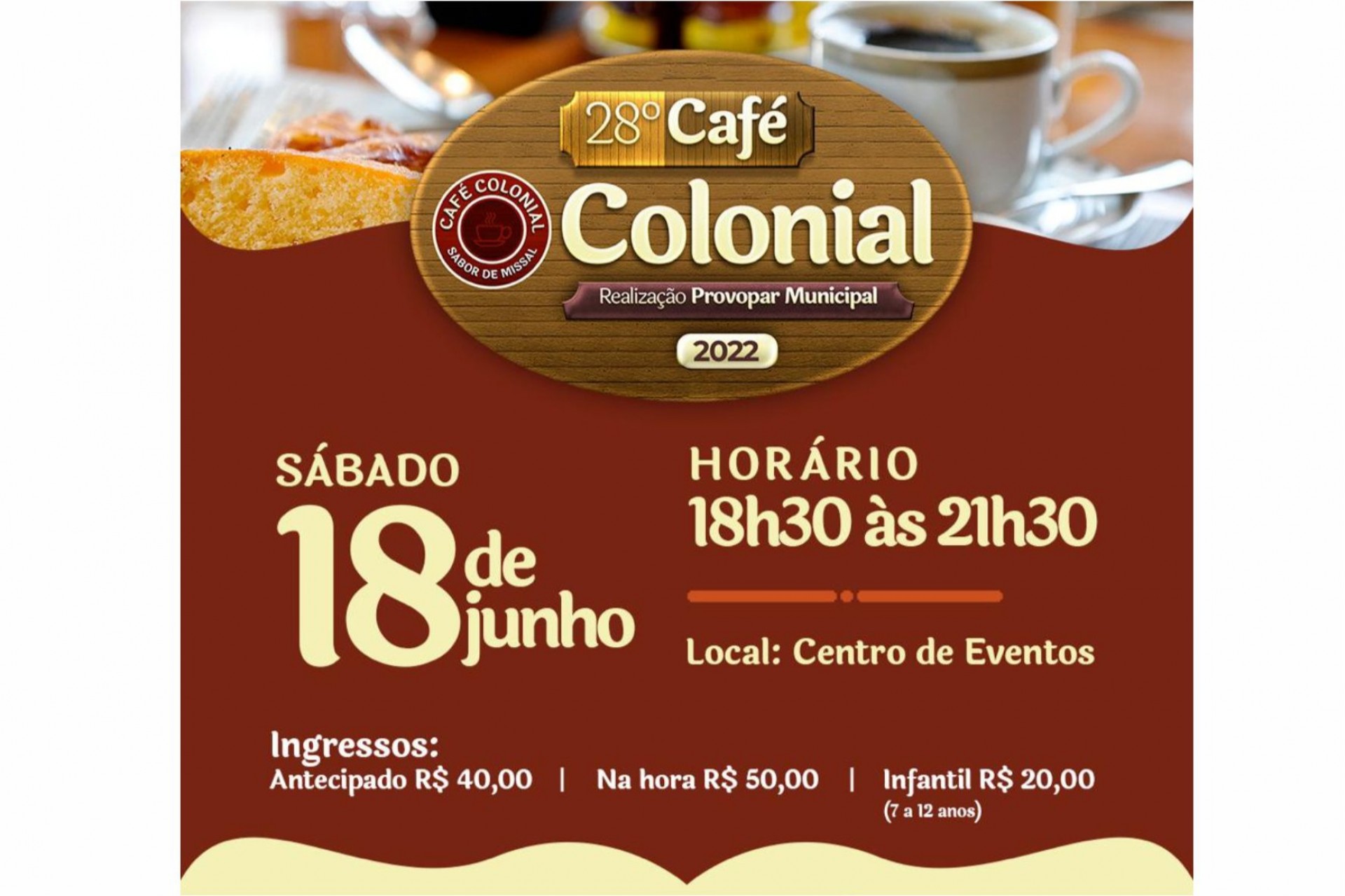 Fichas para o 28º Café Colonial de Missal estão à venda