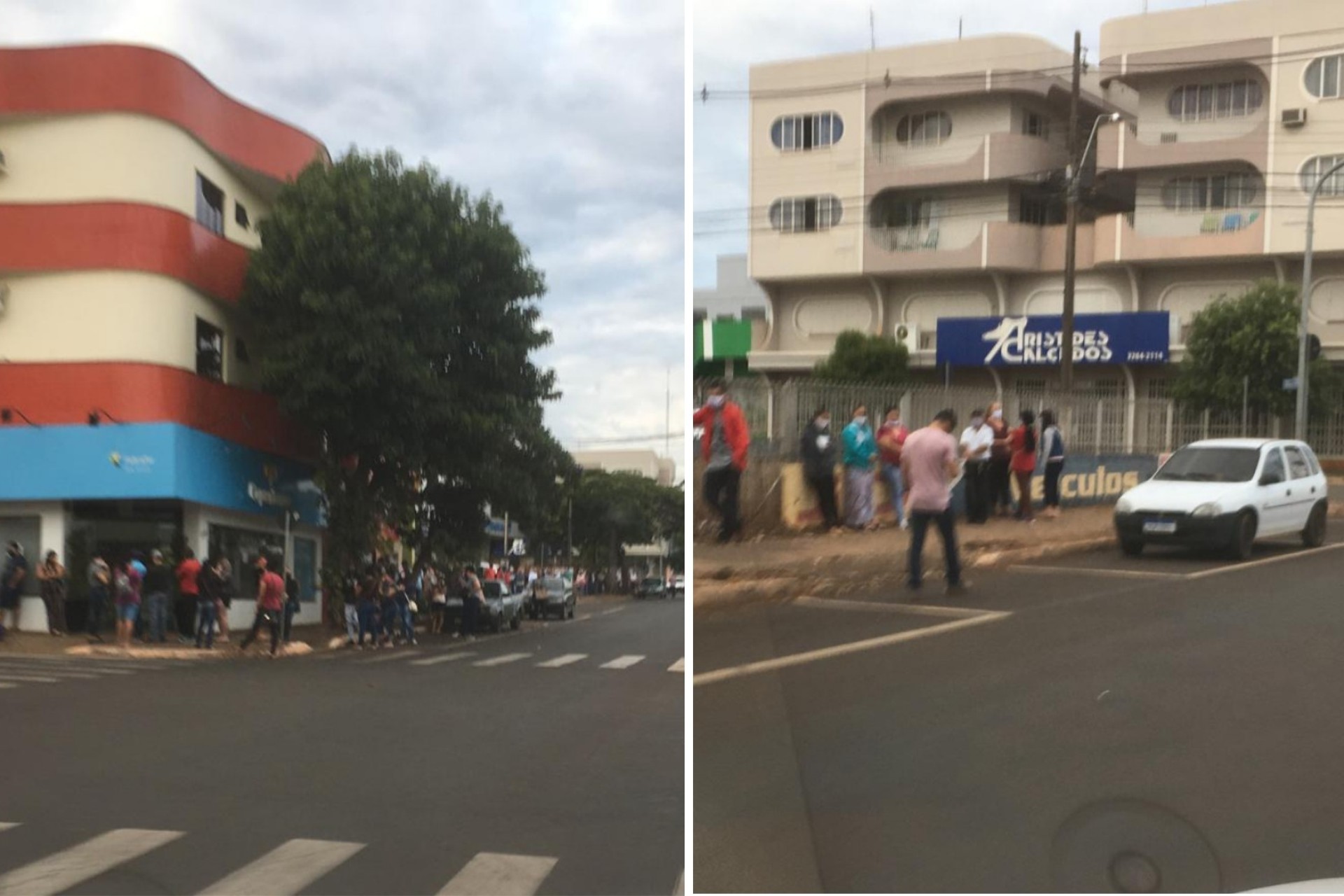 Fila para saque do auxílio emergencial dobra quarteirão em Medianeira