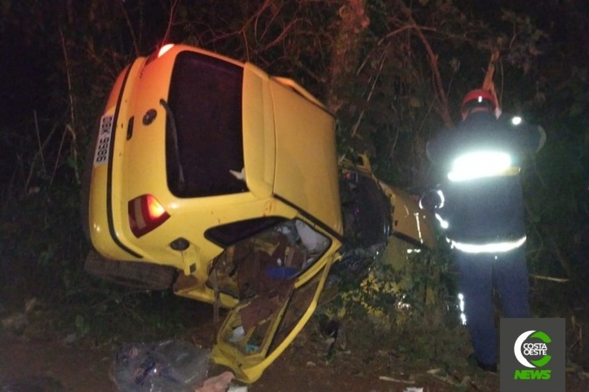 Grave acidente é registrado na Curva do Ogregon em Santa Helena