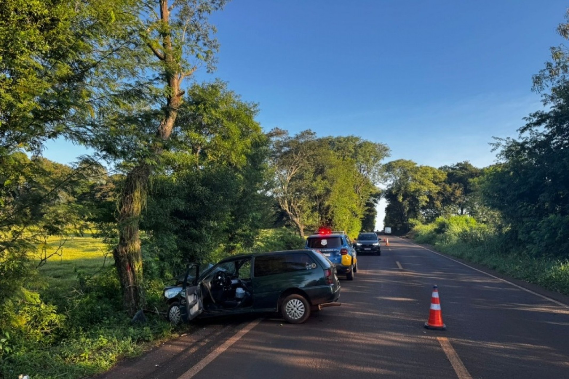 Grave acidente na PR-497 deixa mulher em estado grave em São Miguel do Iguaçu
