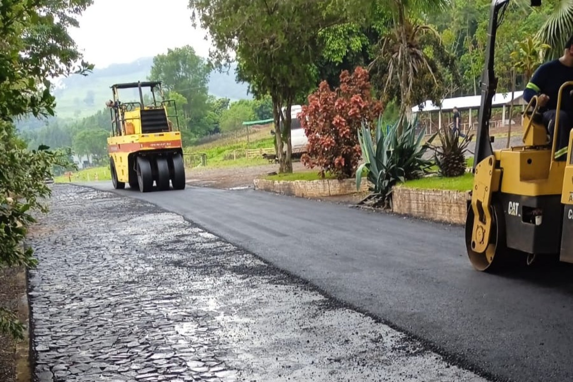 Iniciada obra de perfilamento asfáltico em Linha Jacutinga em Missal