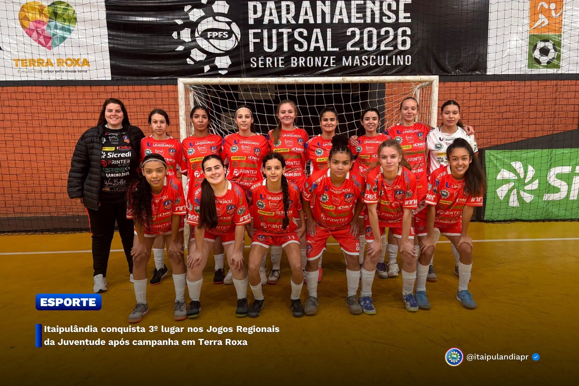 Itaipulândia conquista 3º lugar nos Jogos Regionais da Juventude após campanha em Terra Roxa