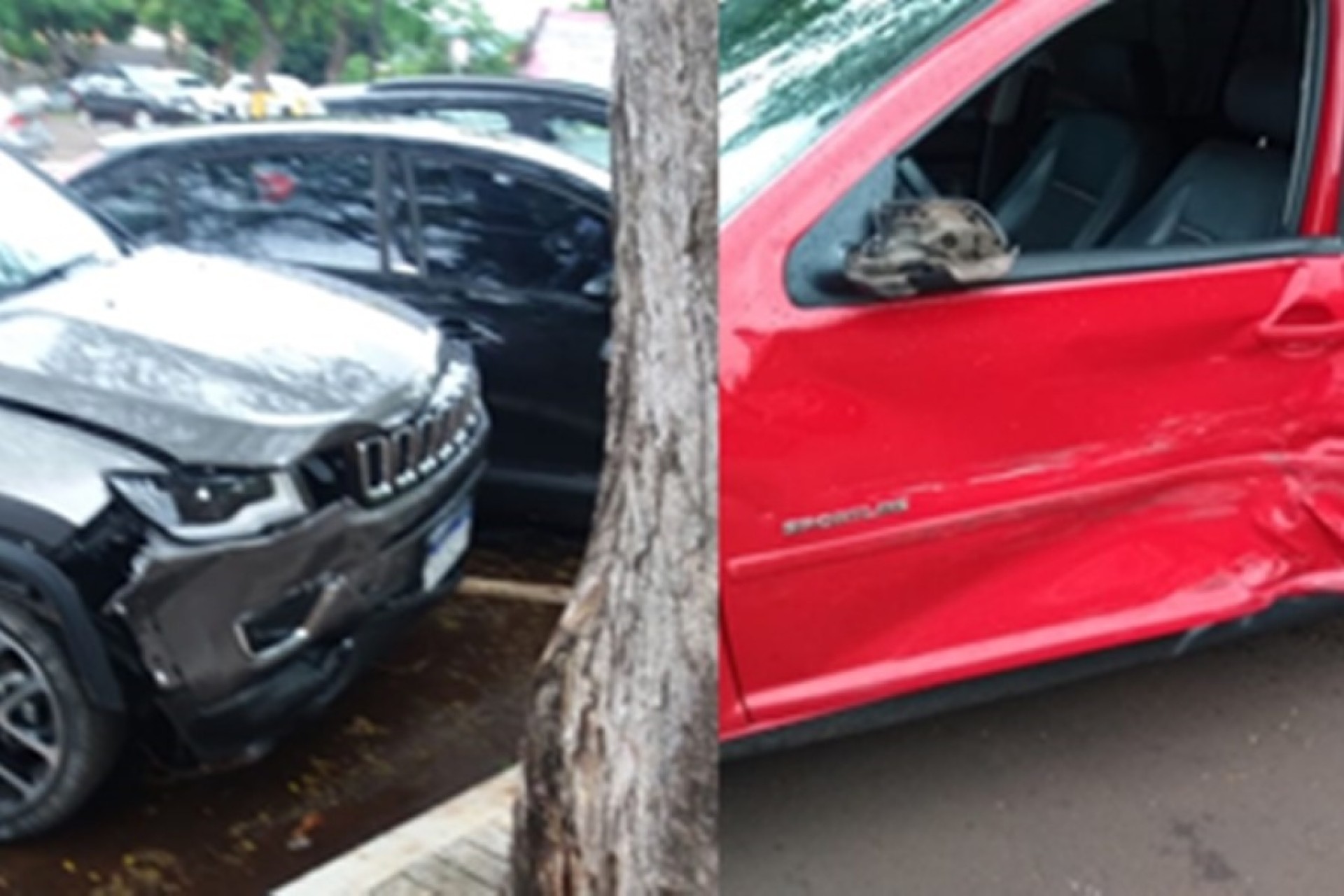 Jeep Compass avança preferencial e bate em Golf na Av. Willy Barth em São Miguel