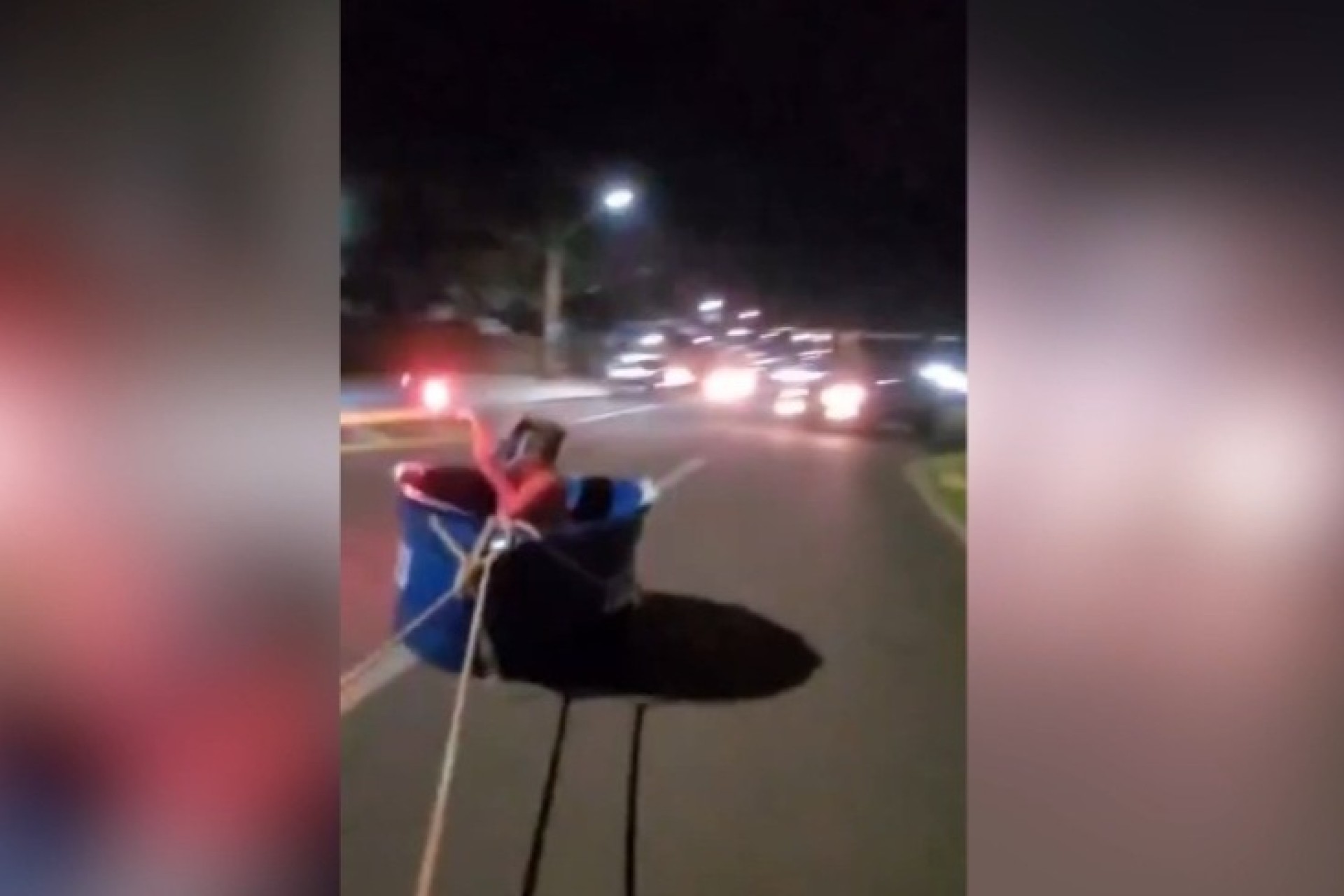 Jovem com máscara é puxado por carro dentro de caixa d’água em Cascavel