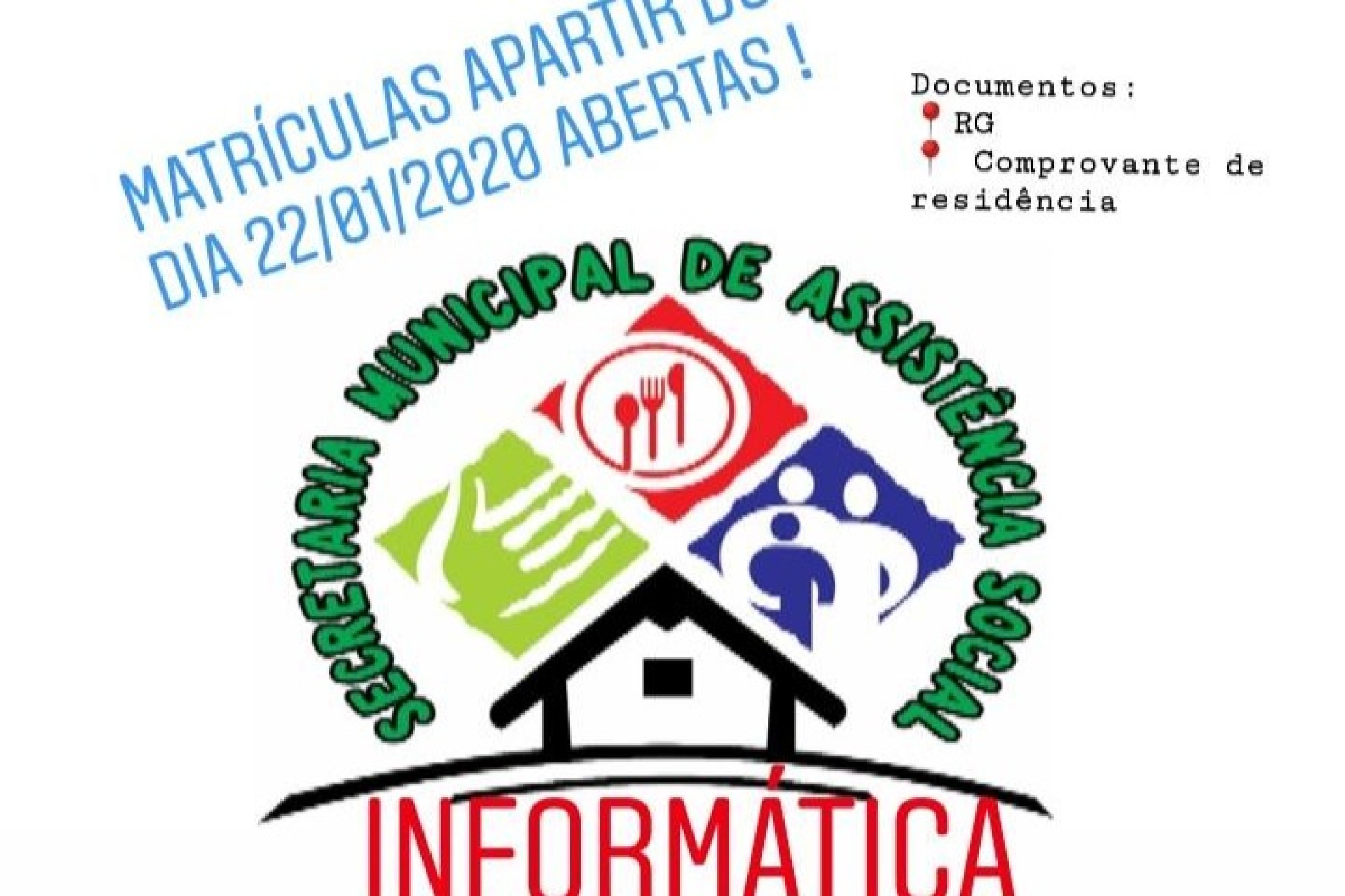 Matrículas para o curso de informática do CRAS iniciam no dia 22 de janeiro