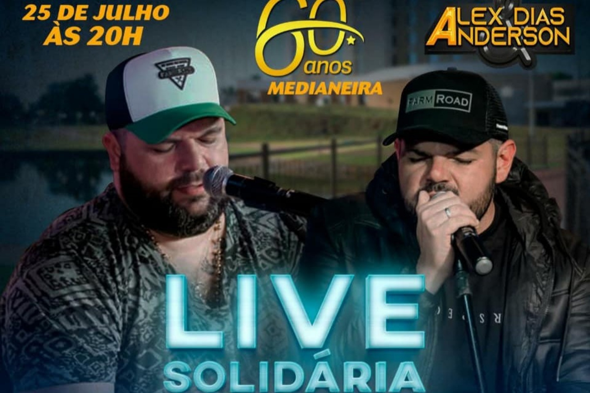 Medianeira: Live Solidária com Alex Dias &Anderson comemoram aniversário da cidade