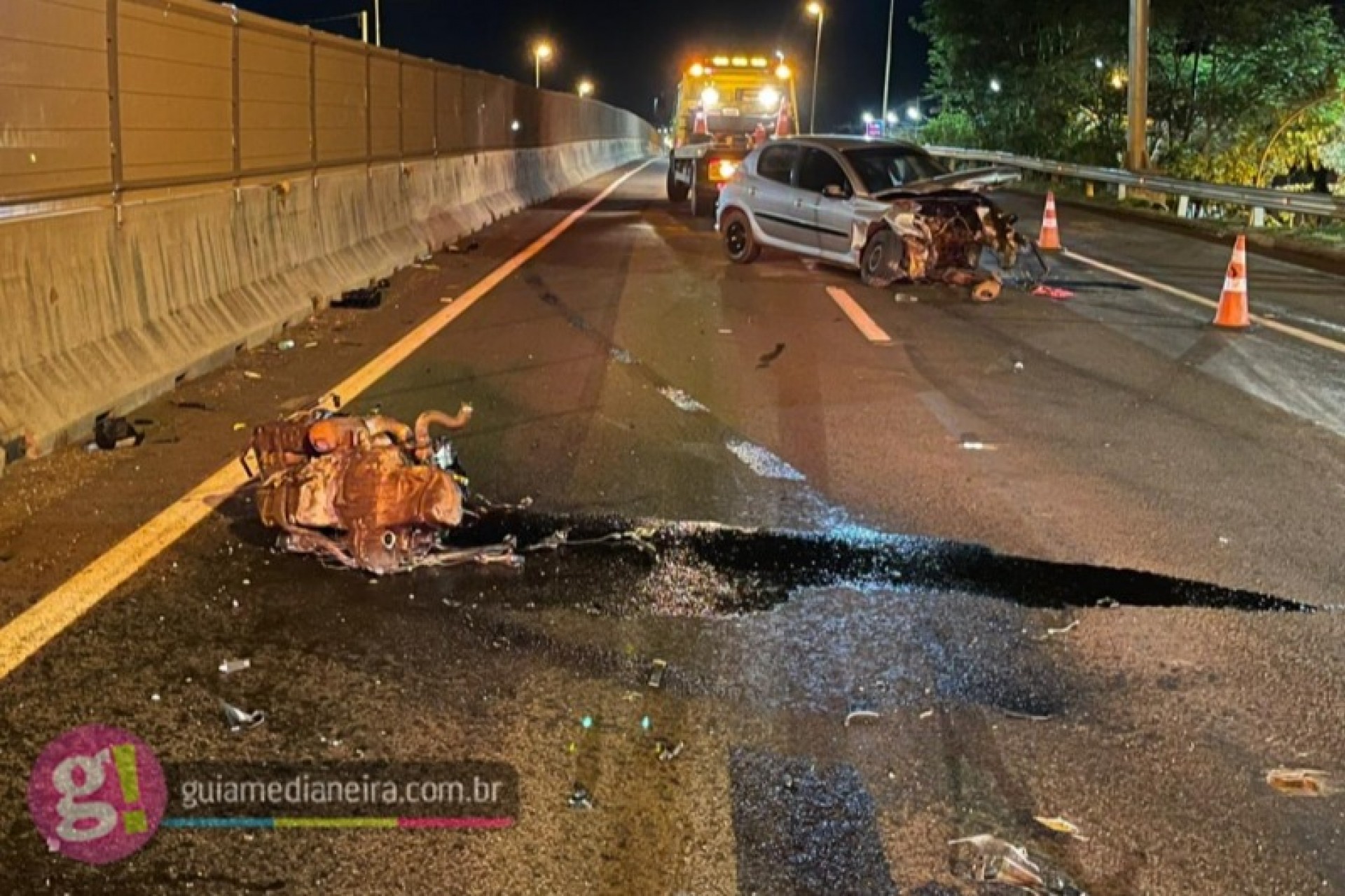 Medianeira: Motorista é ejetado de veículo após grave acidente na BR 277