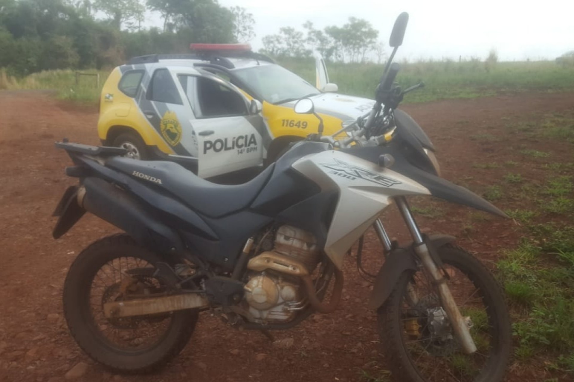 Moto roubada na PR 495 em Missal é localizada pela Polícia Militar