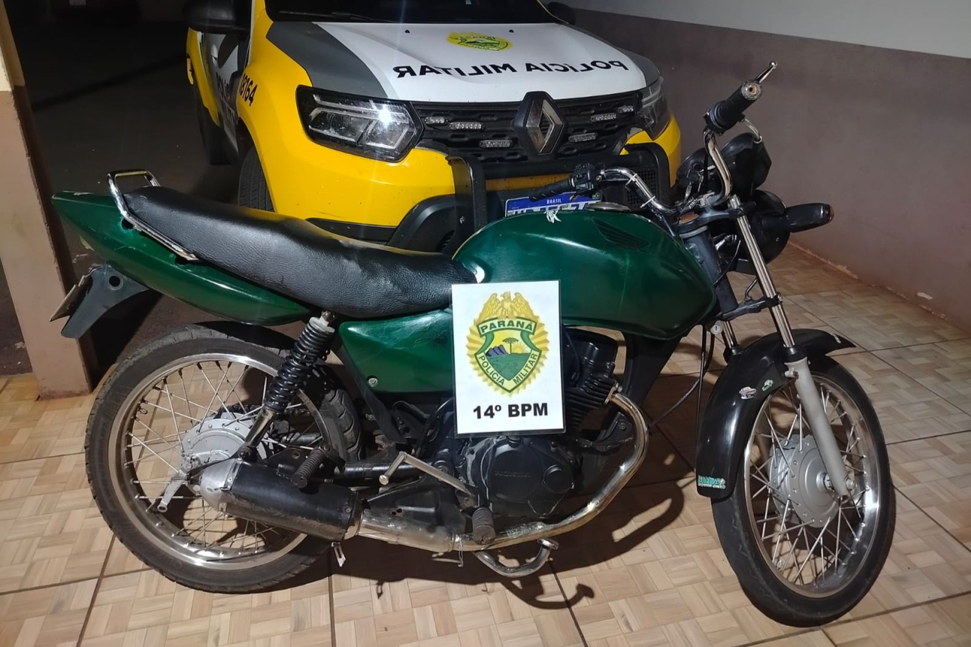 Motocicleta é apreendida no Portão Ocoi em Missal