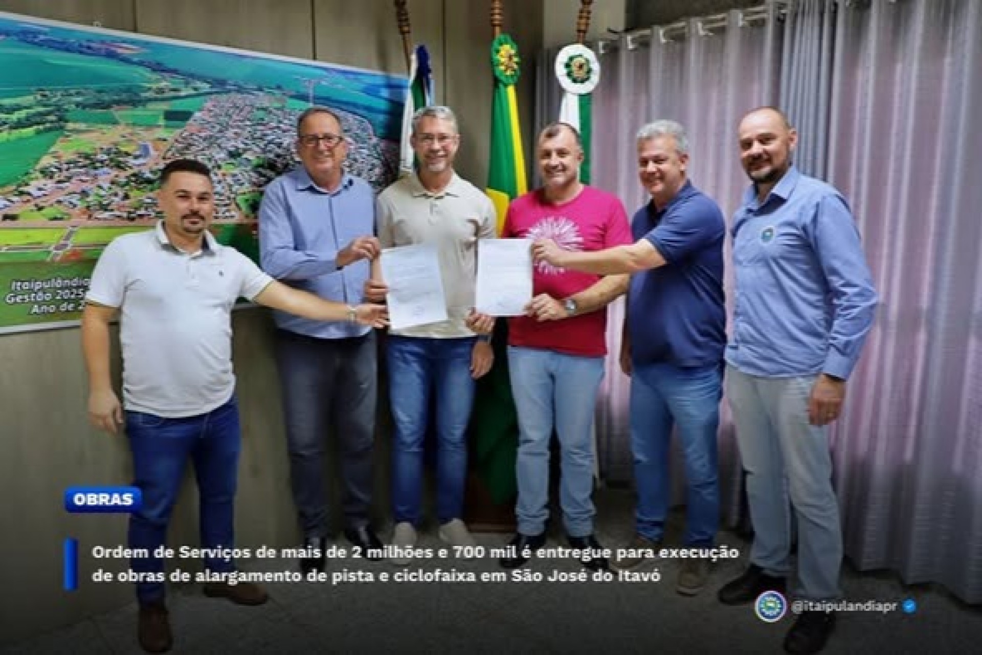 Ordem de Serviço são entregues para execução de obras de alargamento de pista e ciclofaixa no Itavó