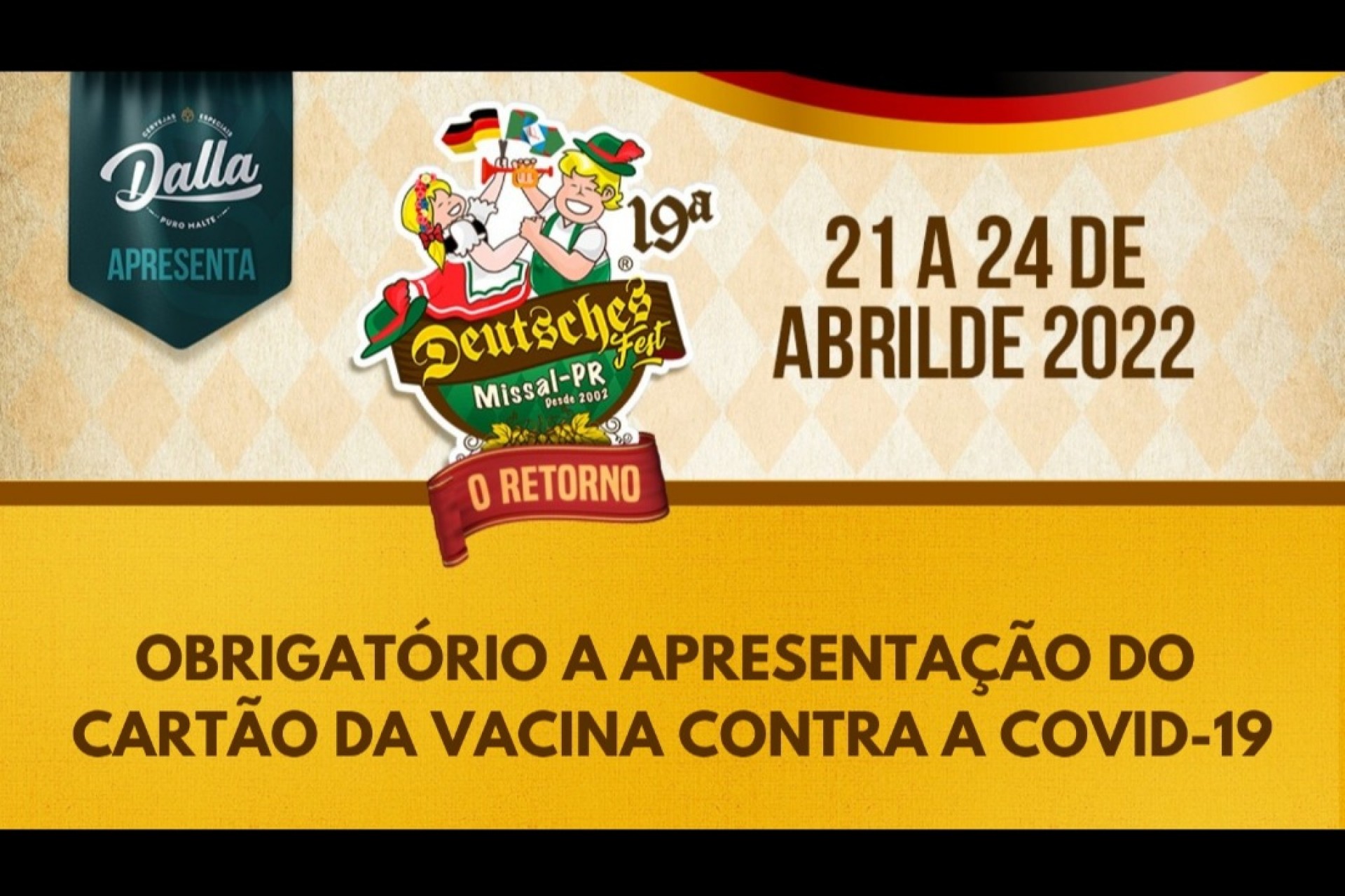 Para participar da 19ª Deutsches Fest será necessária a apresentação do comprovante de vacinação