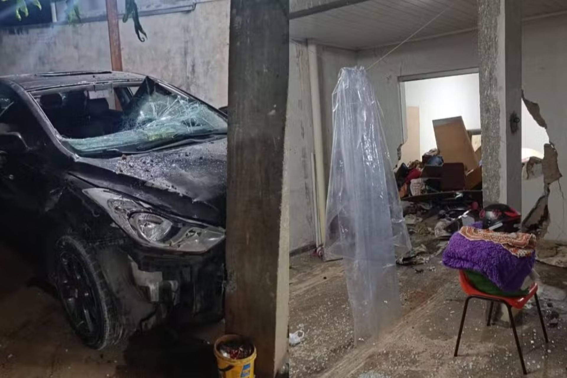 Paraná: Homem joga carro contra a própria casa após esposa não querer ter relações sexuais com ele