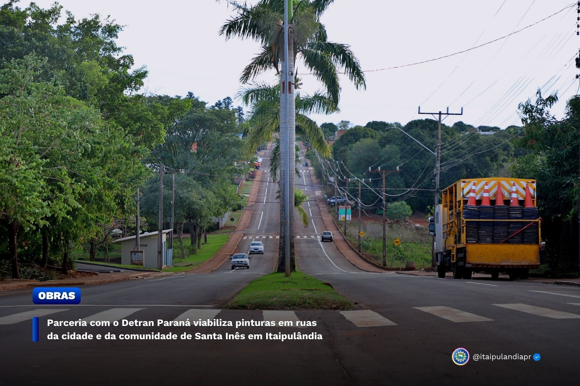 Parceria com o Detran viabiliza pinturas em ruas da cidade e de Santa Inês em Itaipulândia