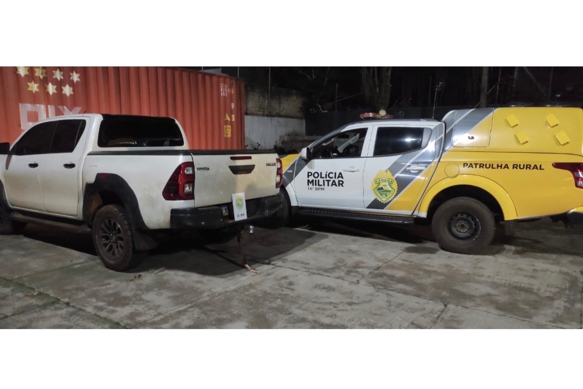 Patrulha Rural e RPA recuperam caminhonete furtada em área de mata em Medianeira