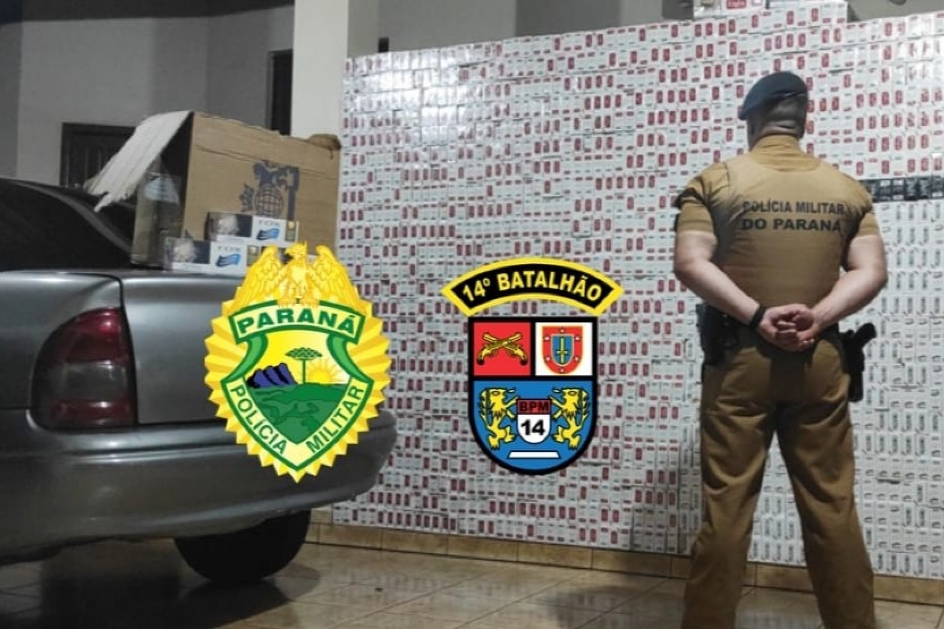 Polícia Militar de Itaipulândia apreende veículo carregado com cigarros e detém motorista