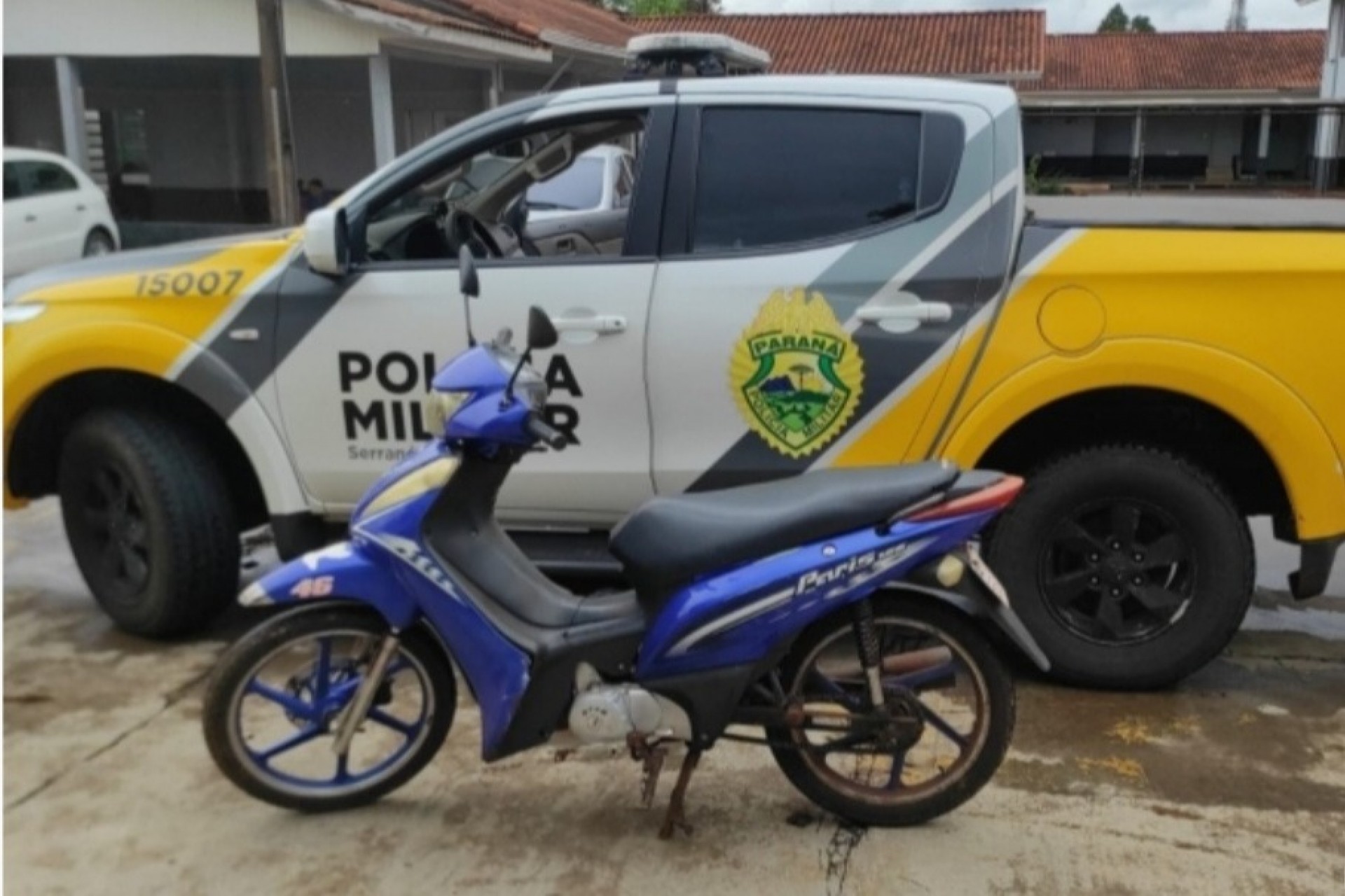 Polícia Militar recupera moto furtada em Serranópolis do Iguaçu