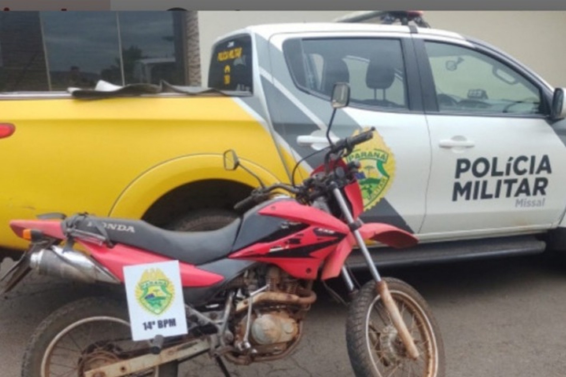 Polícia Militar recupera motocicleta furtada em Missal