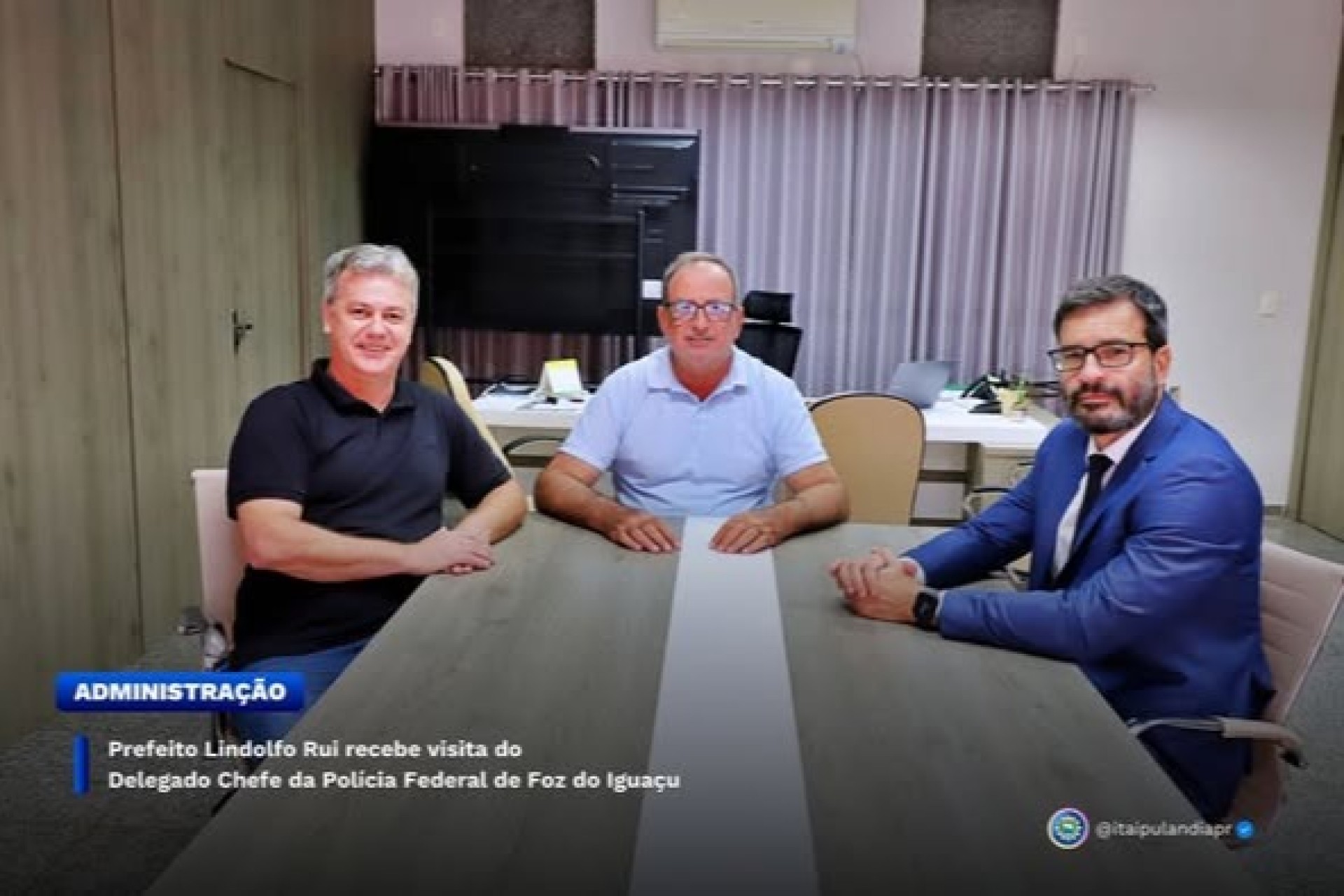 Prefeito Lindolfo Rui recebe visita do Delegado Chefe da Polícia Federal de Foz do Iguaçu