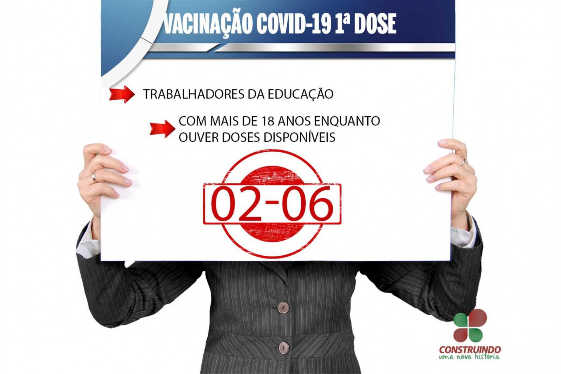 Profissionais da Educação de Missal terão campanha de vacinação da 1ª dose contra Covid-19 amanhã