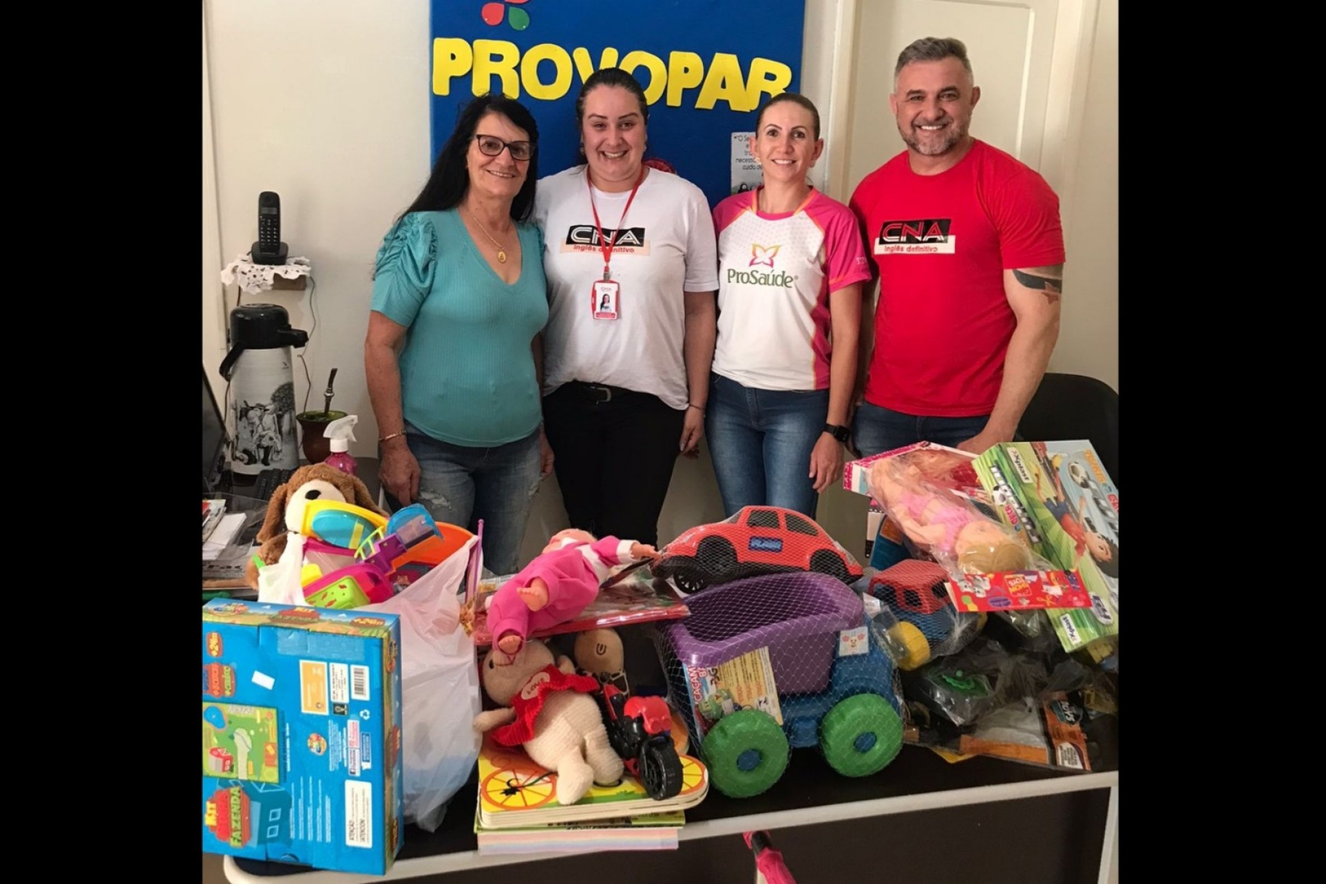 Provopar recebe doação de brinquedos de ação realizada pelo CNA em parceria com a ProSaúde