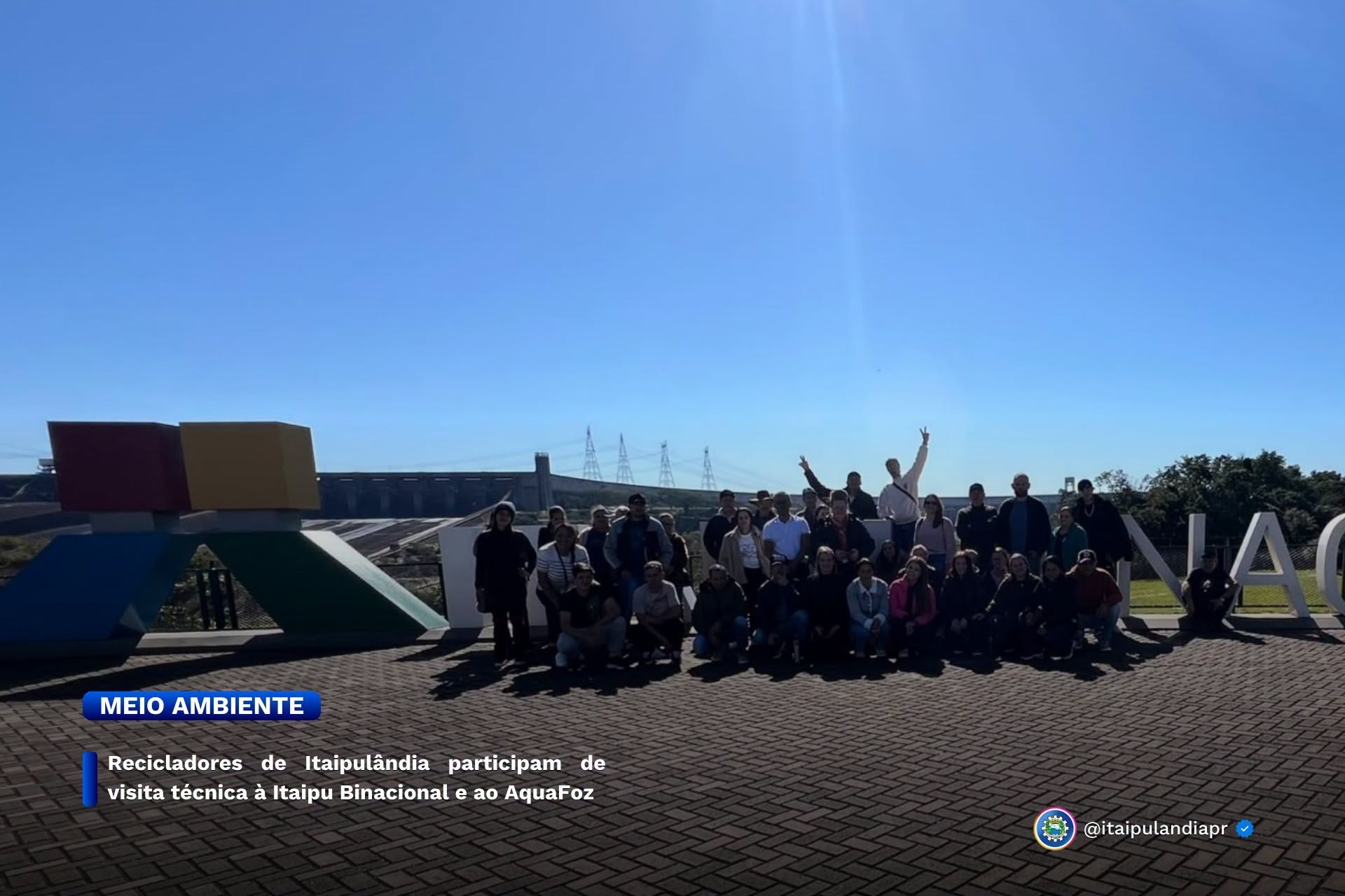 Recicladores de Itaipulândia participam de visita técnica à Itaipu Binacional e ao AquaFoz