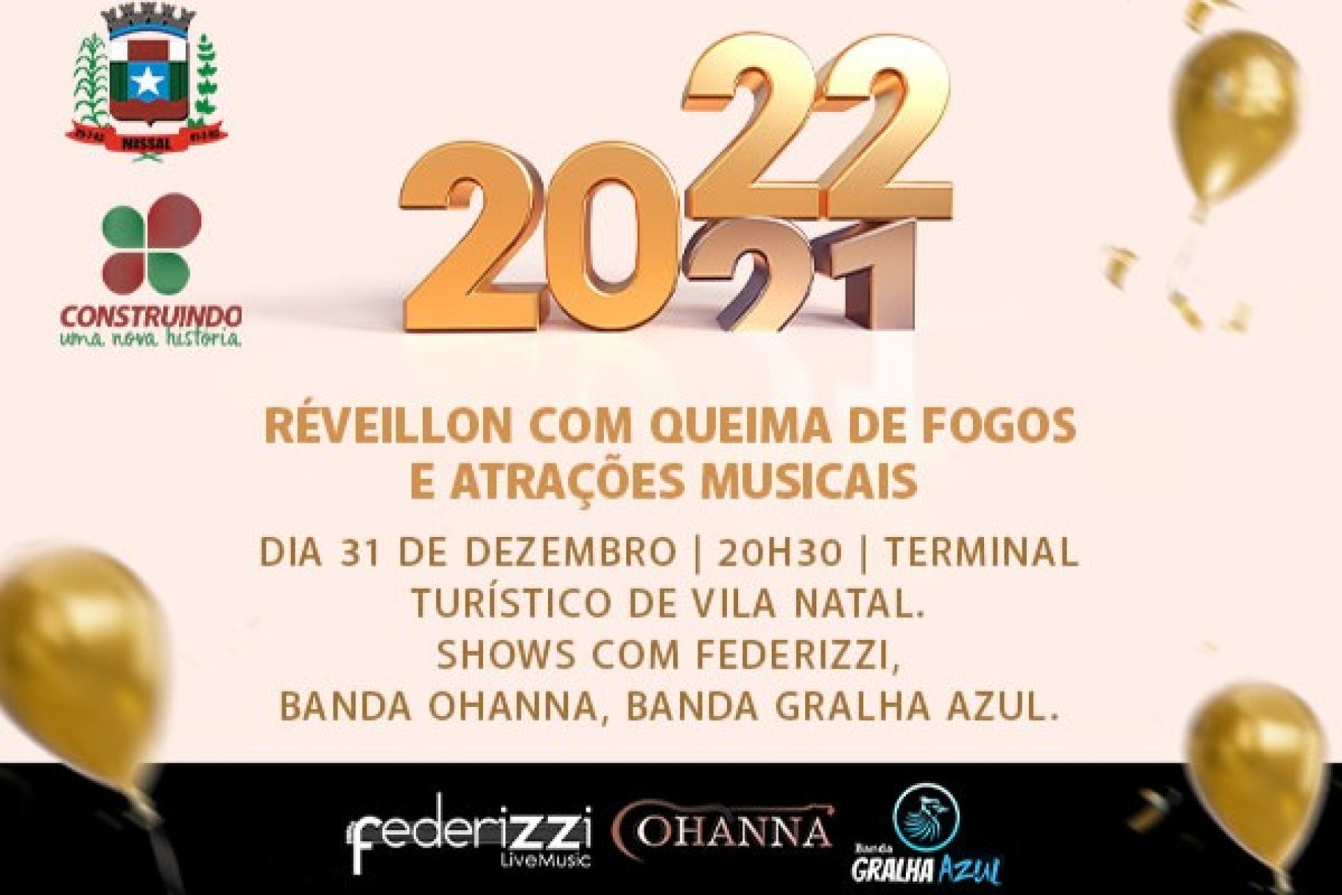 Réveillon 2022 em Missal será na Prainha