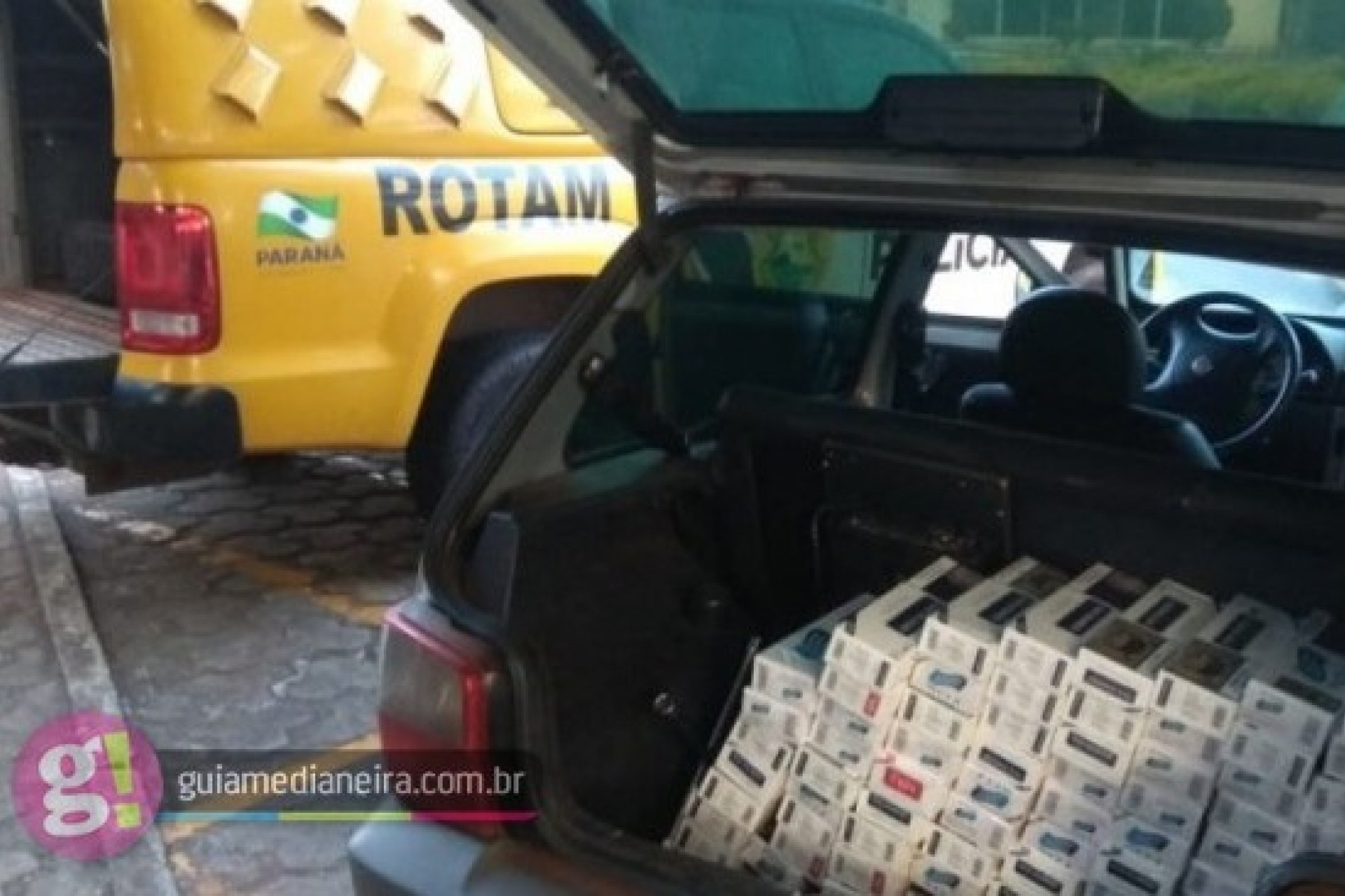 ROTAM apreende veículo com cigarros contrabandeados em Itaipulândia
