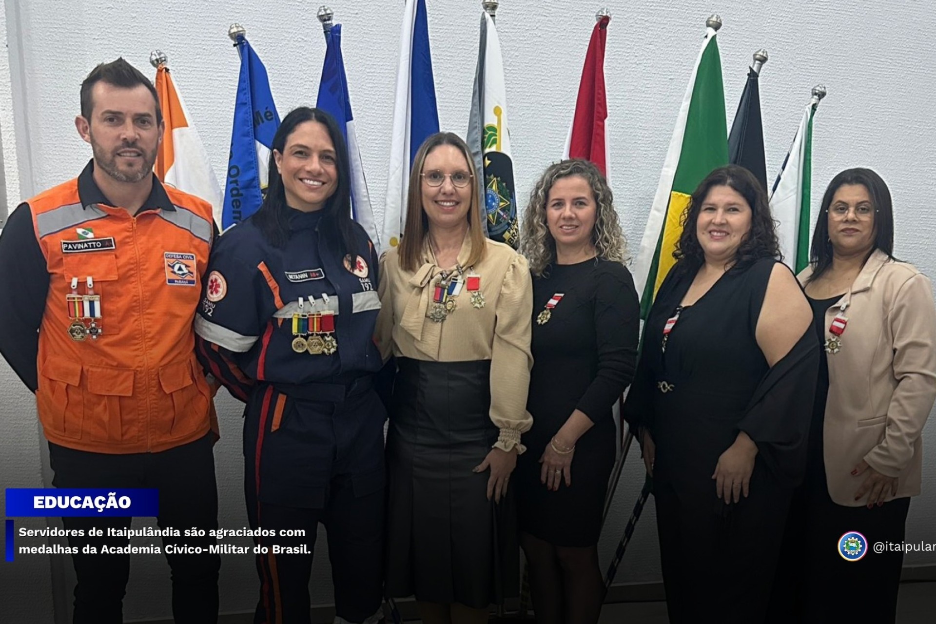 Servidores de Itaipulândia são agraciados com medalhas da Academia Cívico-Militar do Brasil