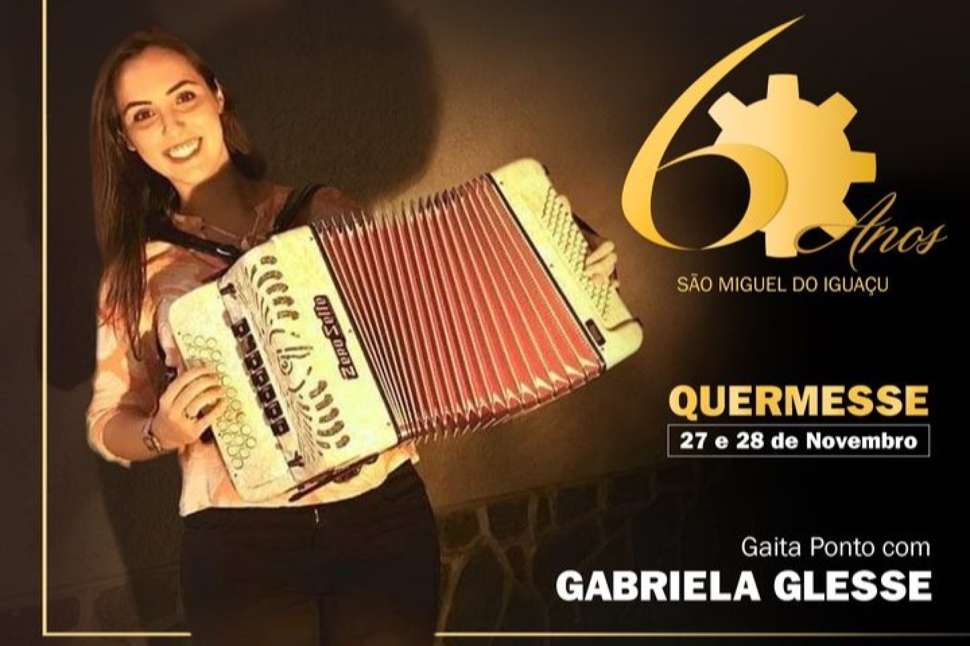 Show com Gabriela Glesse vai destacar a Gaita Ponto na Quermesse dos 60 anos de São Miguel do Iguaçu