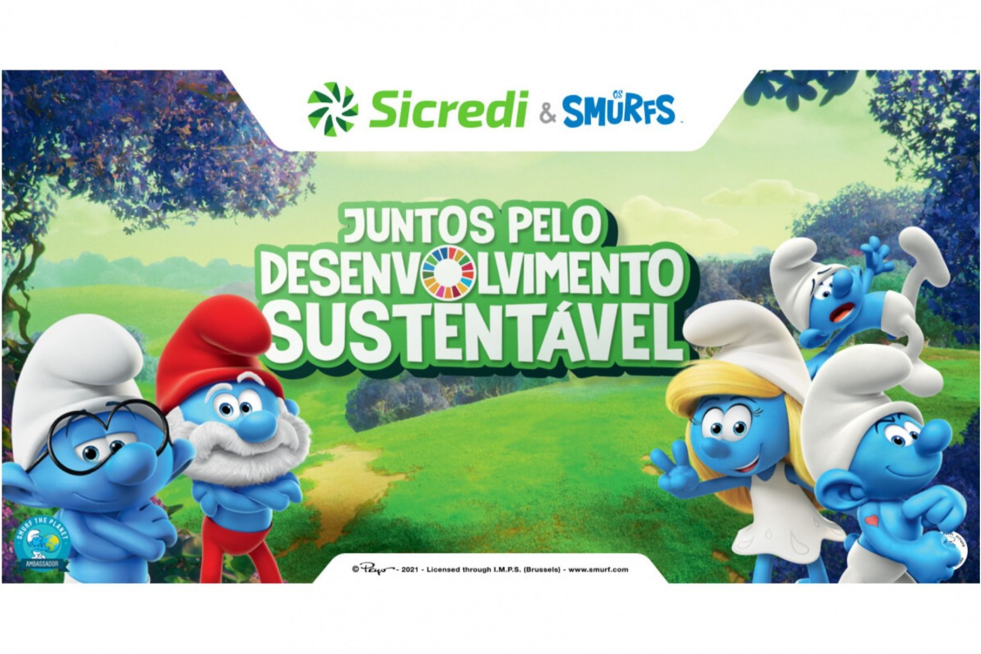 Sicredi e Smurfs se unem para promoção dos Objetivos de Desenvolvimento Sustentável