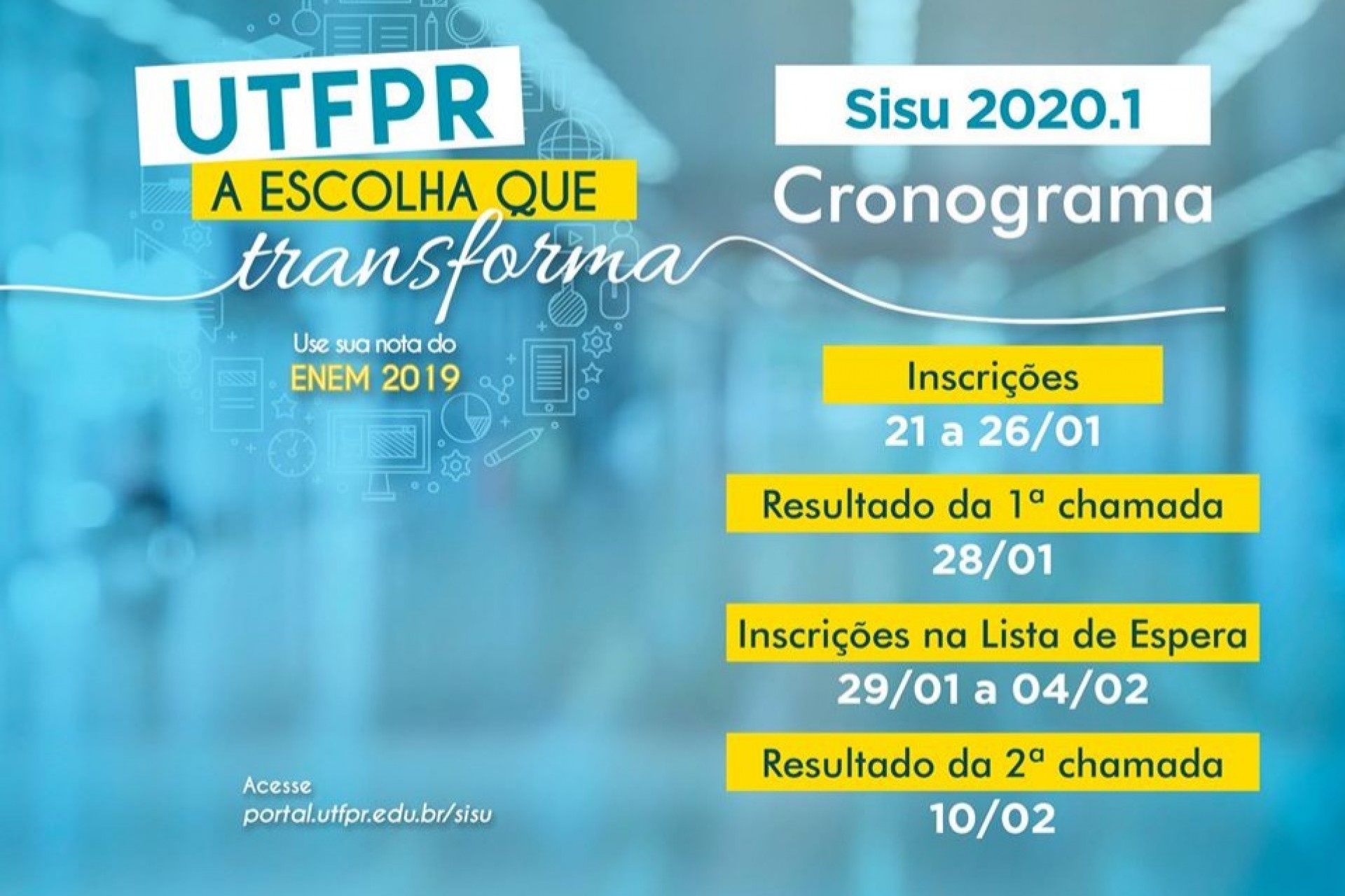 SISU -  Inscrições abertas até 26 de janeiro: Mais de 4 mil vagas para os cursos da UTFPR