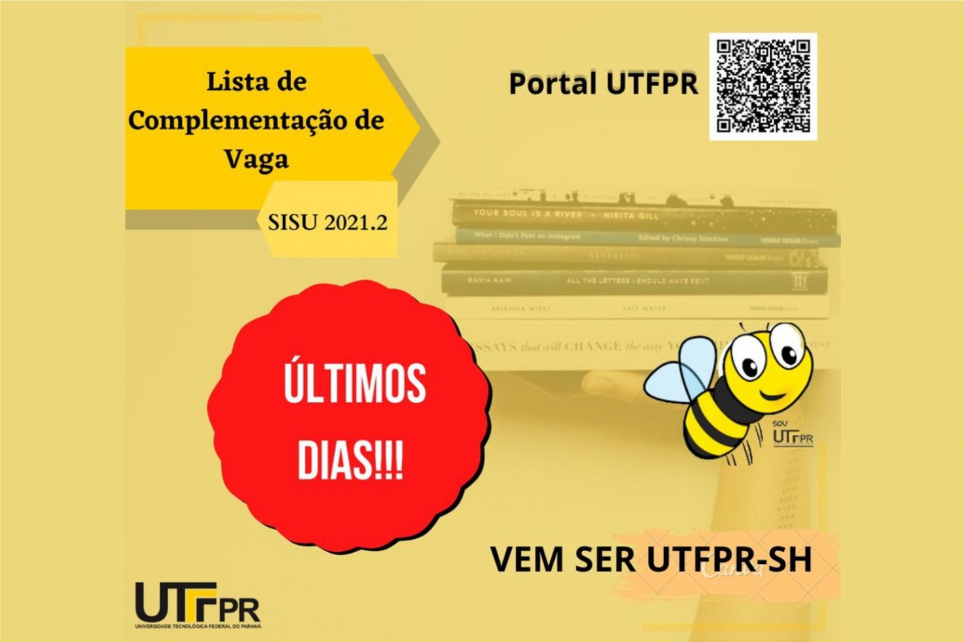 Últimos dias!!! Ainda restam vagas para os 3 cursos do campus da UTFPR em Santa Helena