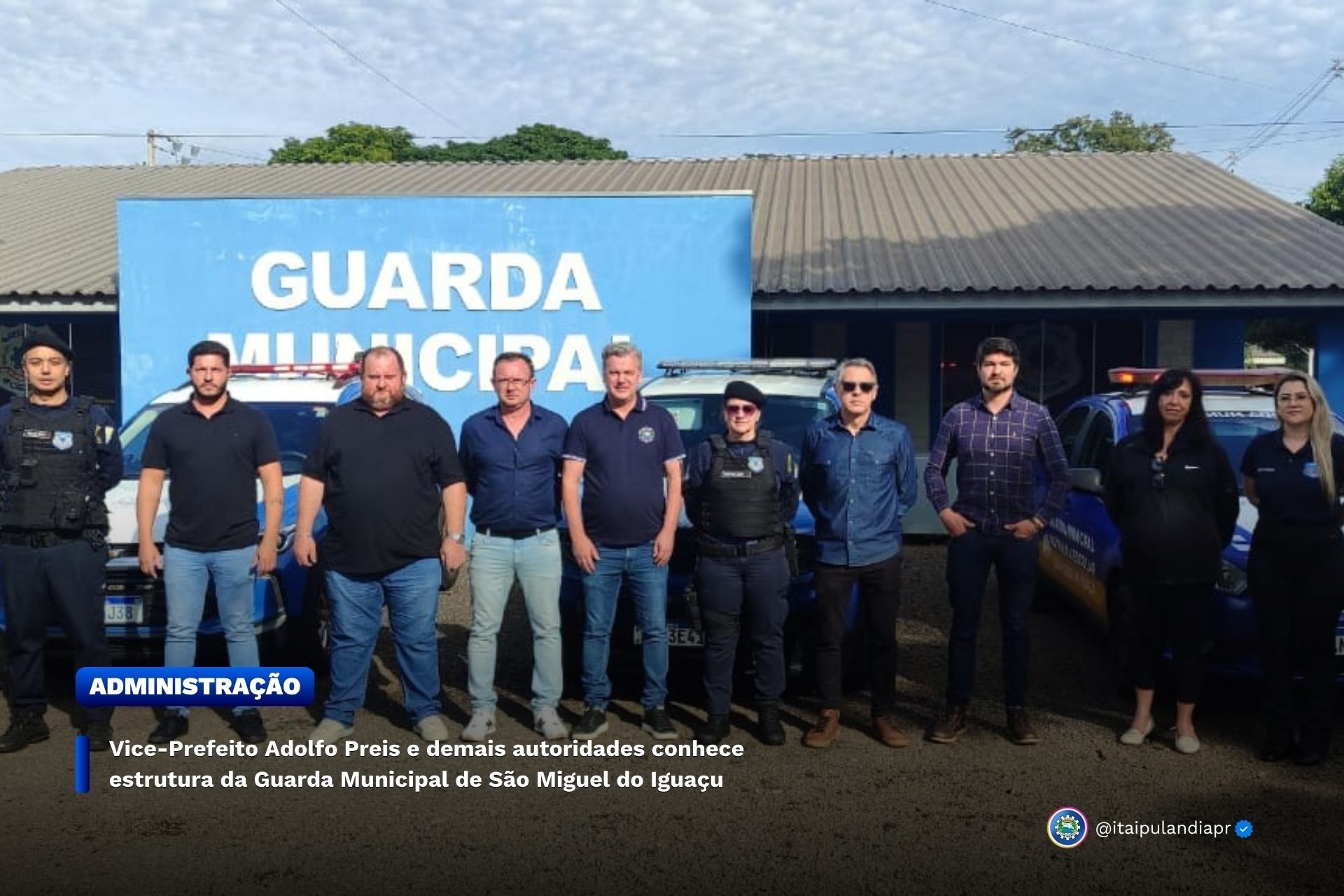 Vice-Prefeito Adolfo Preis e demais autoridades conhecem estrutura da Guarda Municipal de SMI