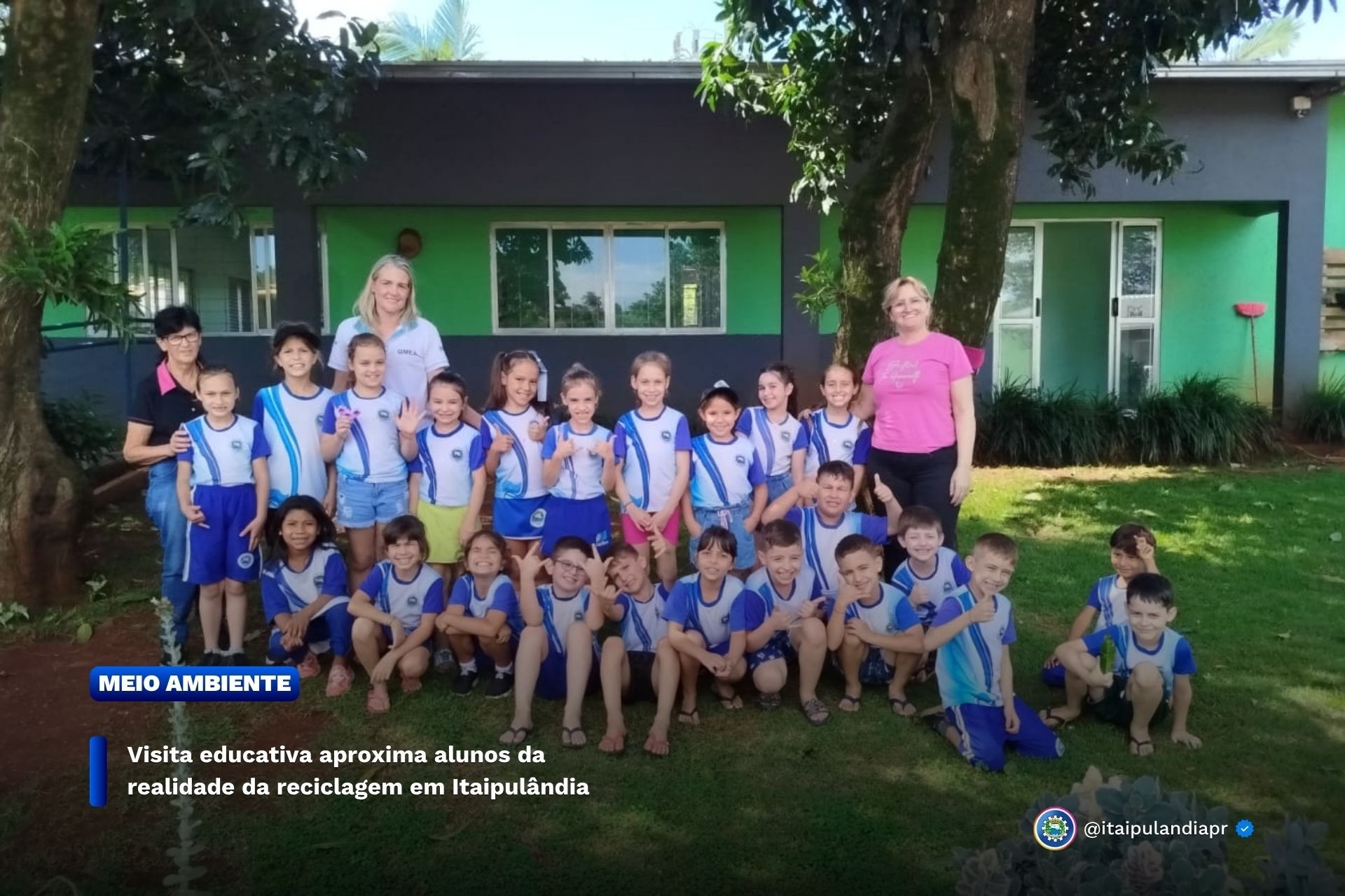 Visita educativa aproxima alunos da realidade da reciclagem em Itaipulândia