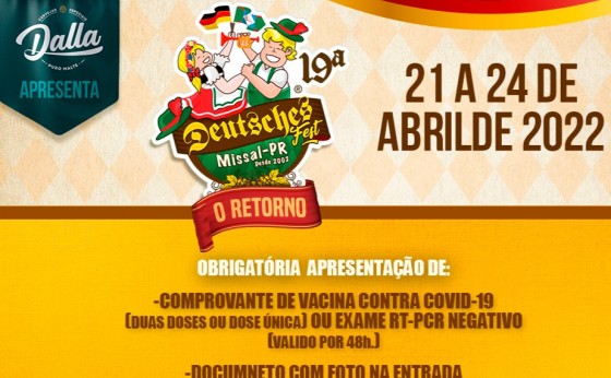 19ª Deutsches Fest: para participar será necessário comprovante de vacina da Covid-19