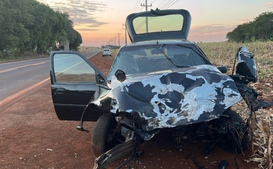 Acidente entre carro e caminhão é registrado na PR-495 em Missal