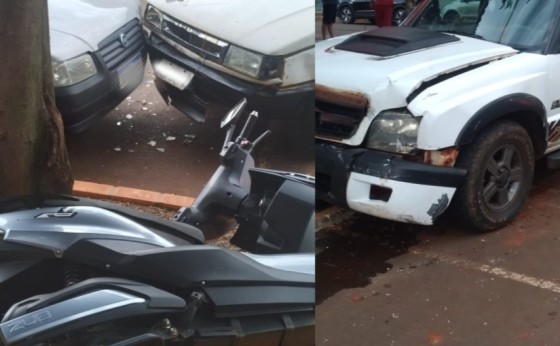 Acidente envolvendo quatro veículos é registrado no centro de Missal nesta sexta-feira