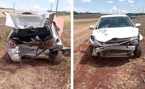 Acidente foi registrado na PR 495 na saída de Missal na manhã de hoje